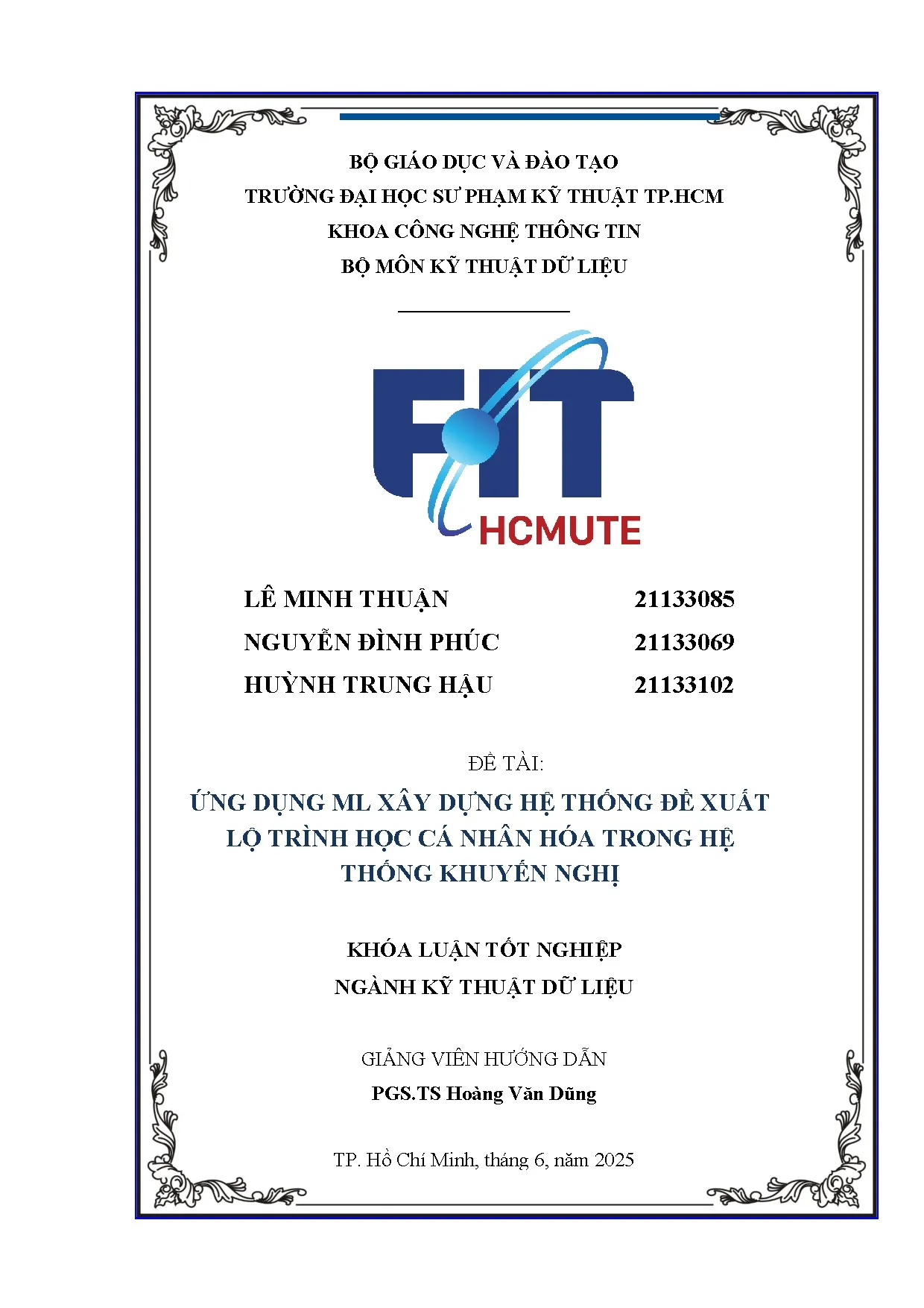 Đồ án tốt nghiệp - Ứng dụng ML xây dựng hệ thống đề xuất lộ trình học cá nhân hóa trong hệ thống KN