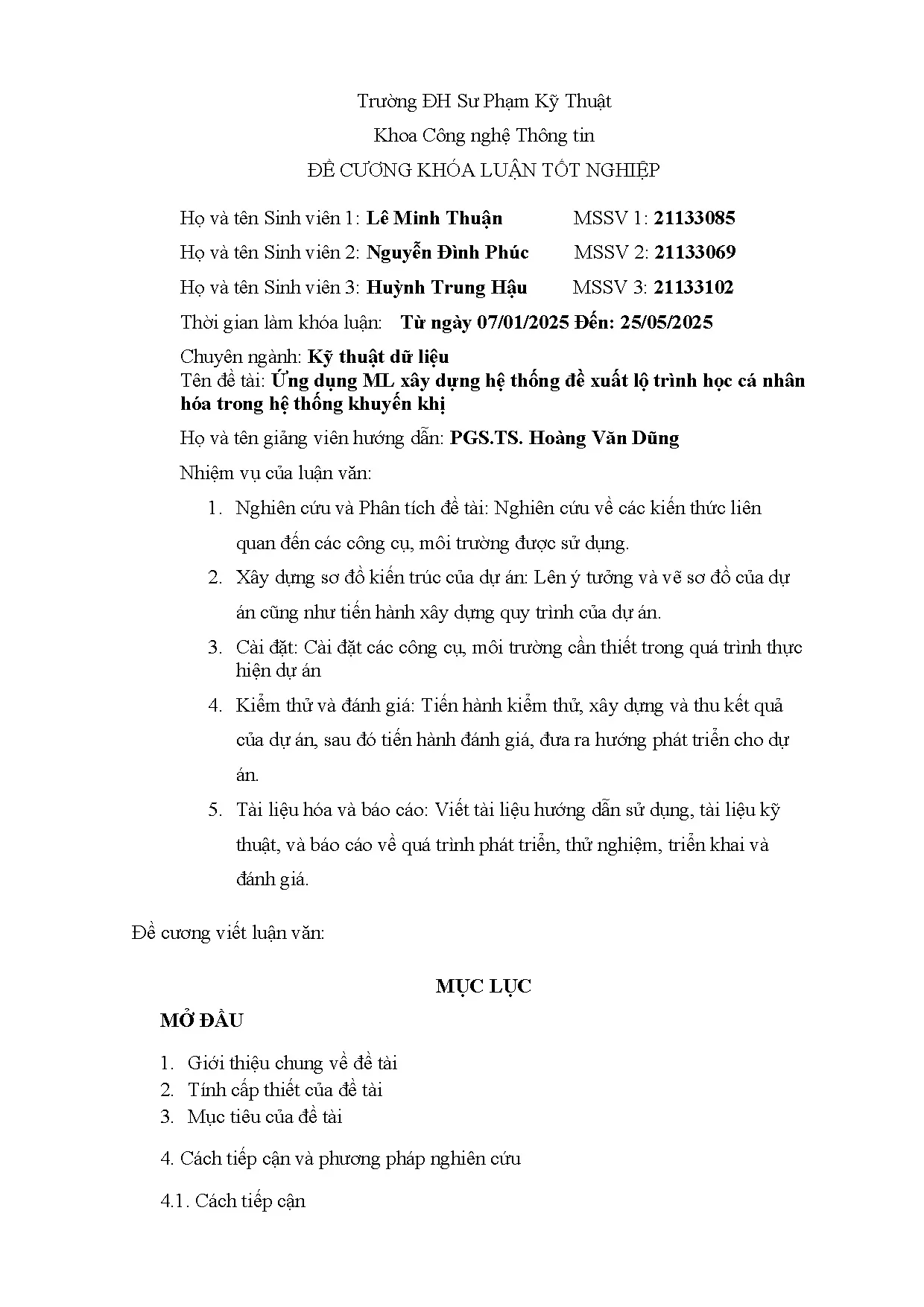 Đồ án tốt nghiệp - Ứng dụng ML xây dựng hệ thống đề xuất lộ trình học cá nhân hóa trong hệ thống KN - Trang 4