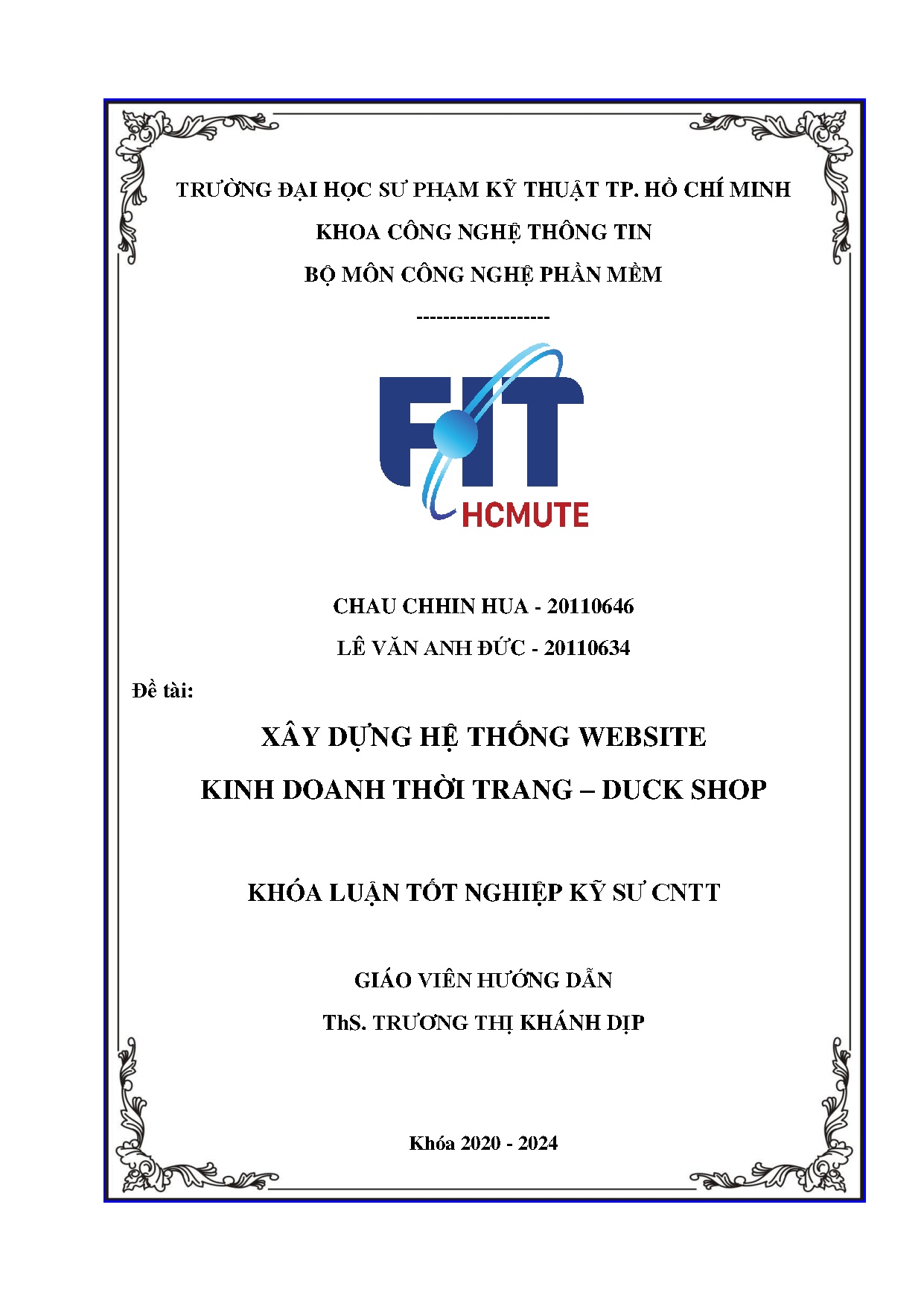 Đồ án tốt nghiệp - Xây dựng hệ thống website kinh doanh thời trang - Duck shop