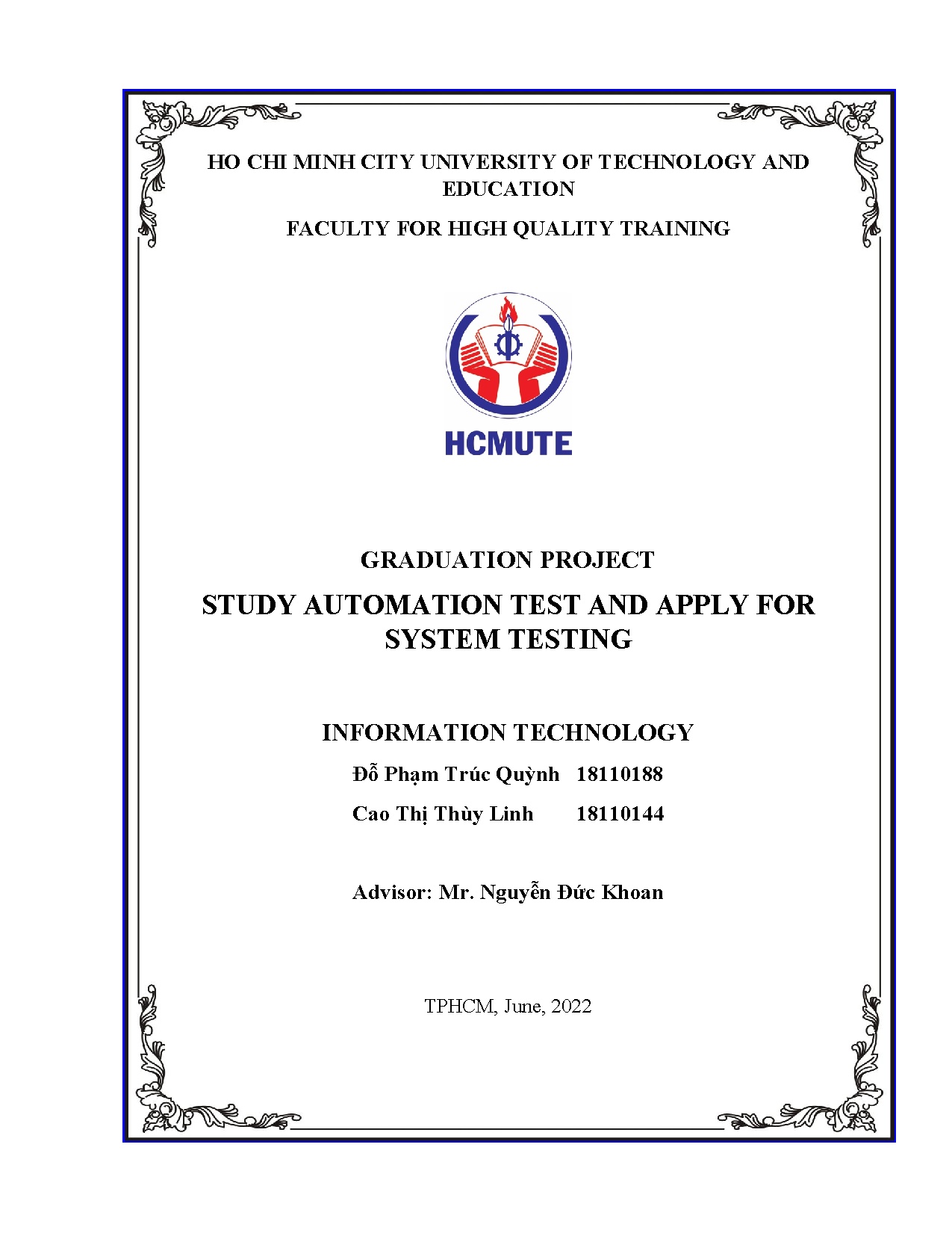 Đồ án tốt nghiệp - Study automation test and apply for system testing