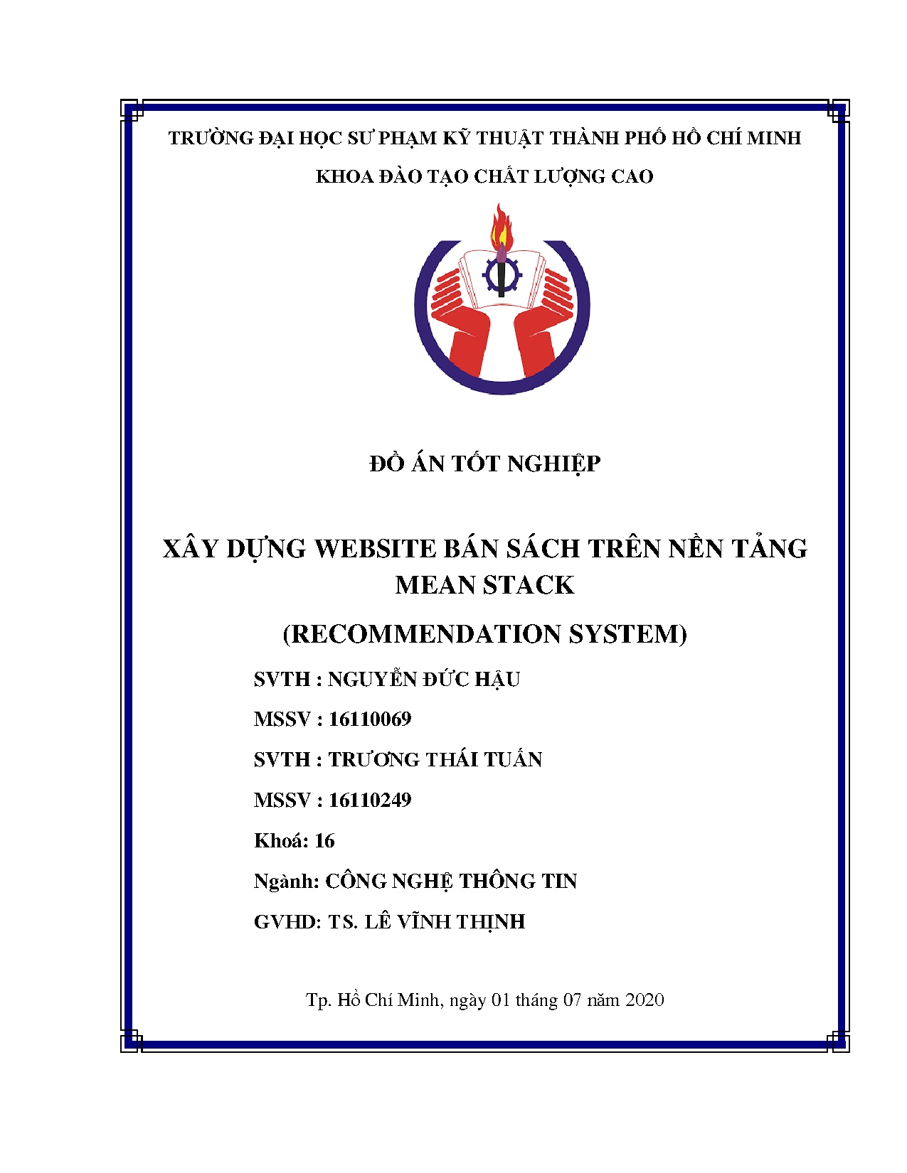 Đồ án tốt nghiệp - Xây dựng website bán sách trên nền tảng Mean Stack (Recommendation system)