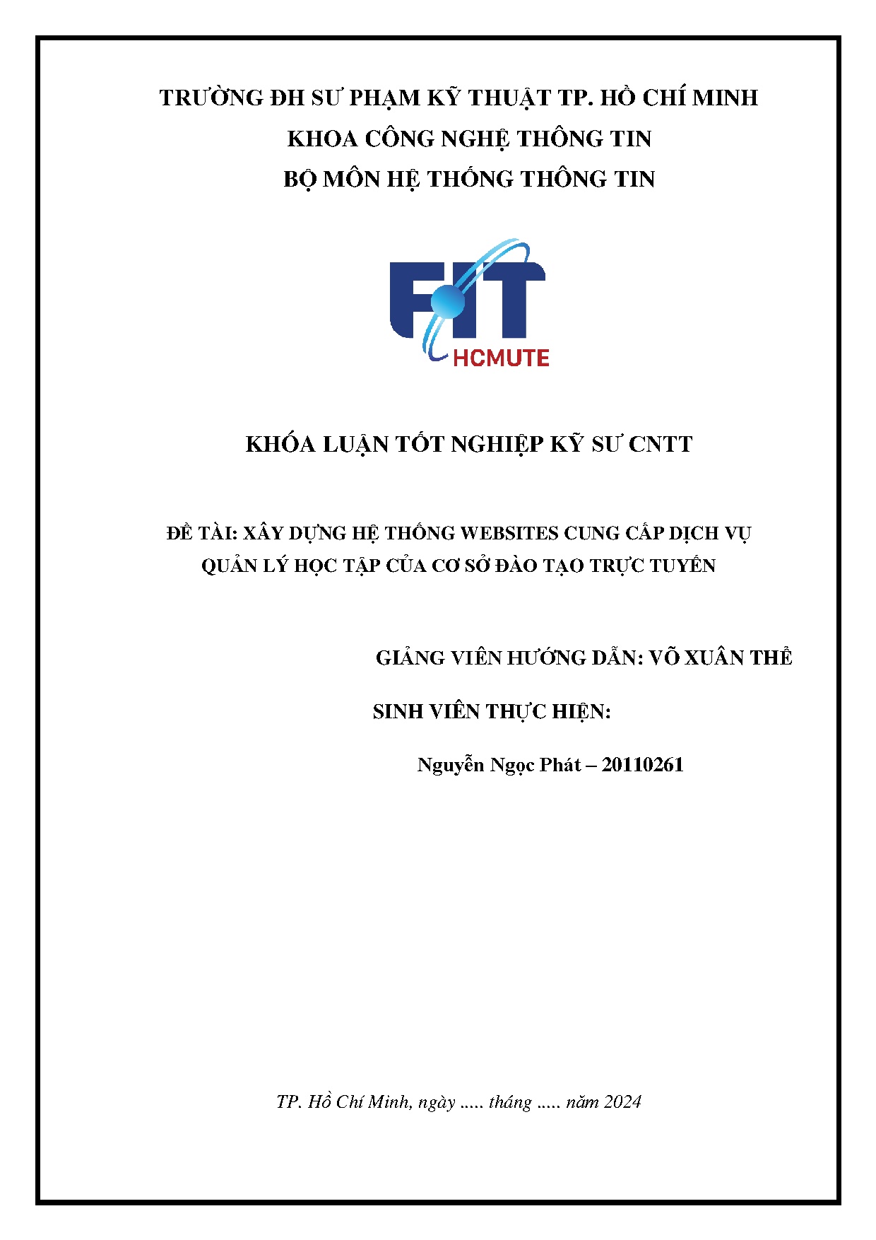 Đồ án tốt nghiệp - Xây dựng hệ thống websites cung cấp dịch vụ quản lý học tập của cơ sở đào tạo TT