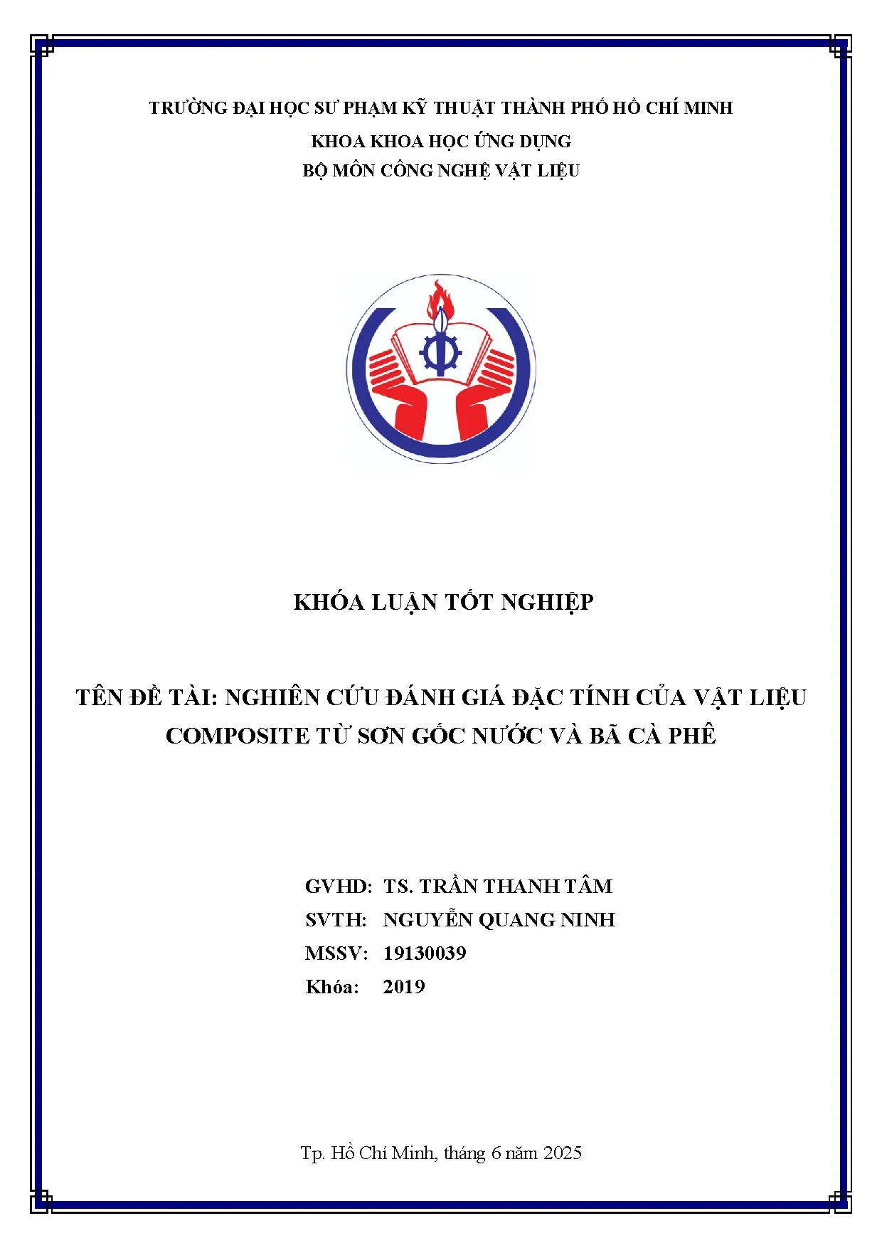 Đồ án tốt nghiệp - Nghiên cứu đánh giá đặc tính của vật liệu composite từ sơn gốc nước và bã CP - Trang 2