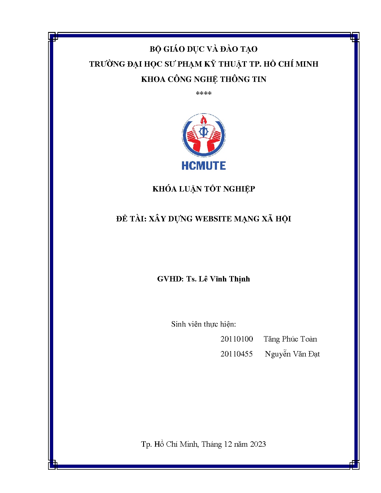 Đồ án tốt nghiệp - Xây dựng website mạng xã hội