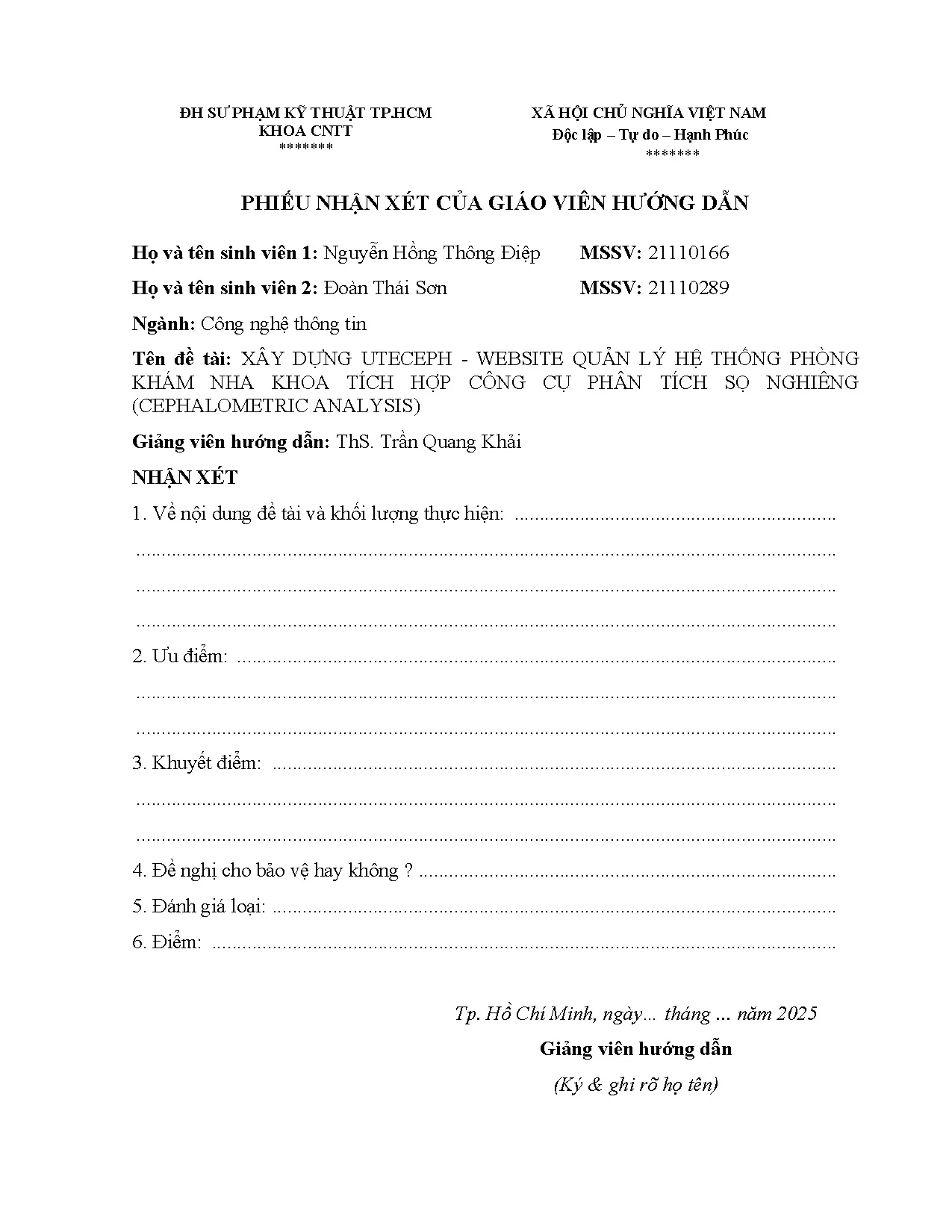 Đồ án tốt nghiệp - Xây dựng UTECEPH - Website quản lý hệ thống phòng khám nha khoa tích HCCPTSN ( A - Trang 3