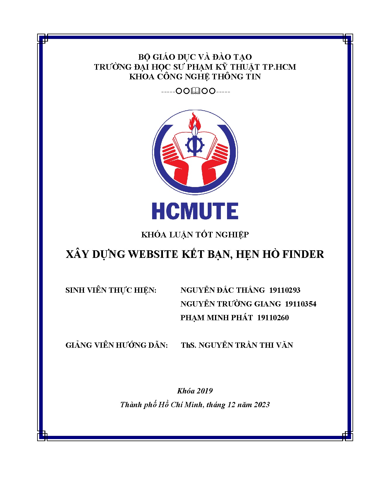 Đồ án tốt nghiệp - Xây dựng website kết bạn, hẹn hò Finder