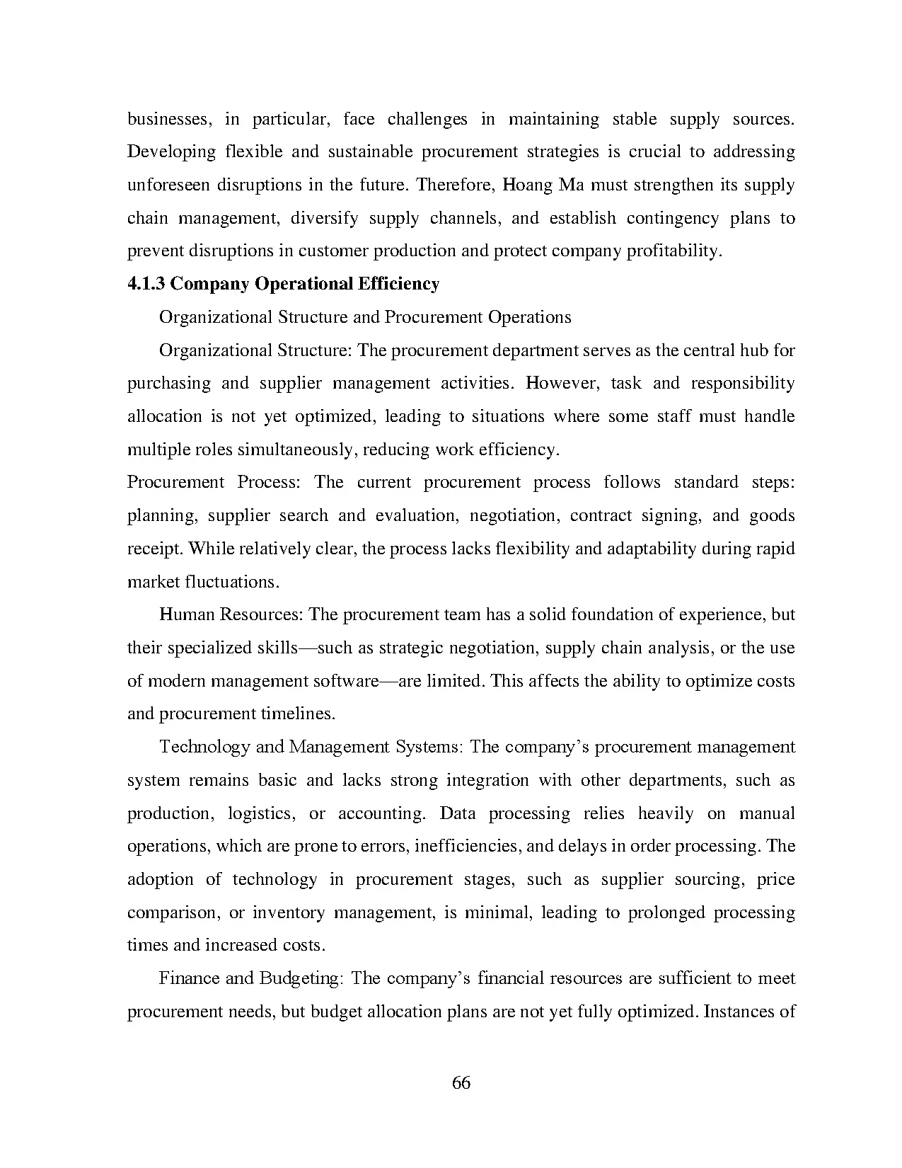 Đồ án tốt nghiệp - Improving efficiency of the procurement activities at Hoang Ma P - T - SCL - Trang 76