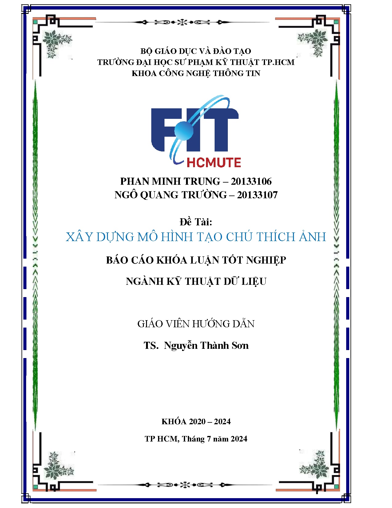 Đồ án tốt nghiệp - Xây dựng mô hình tạo chú thích ảnh