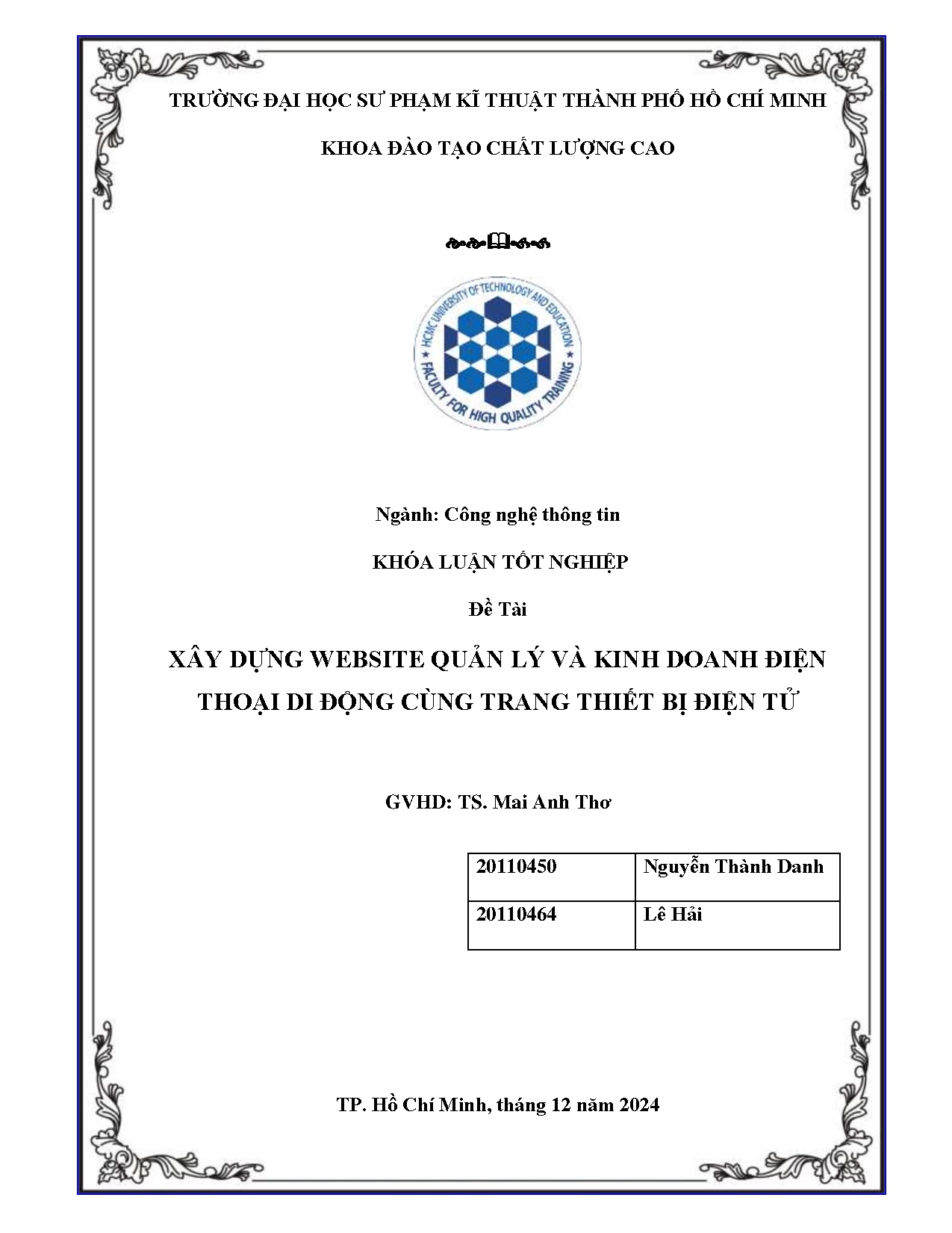 Đồ án tốt nghiệp - Xây dựng website quản lý và kinh doanh điện thoại di động cùng trang thiết bị ĐT