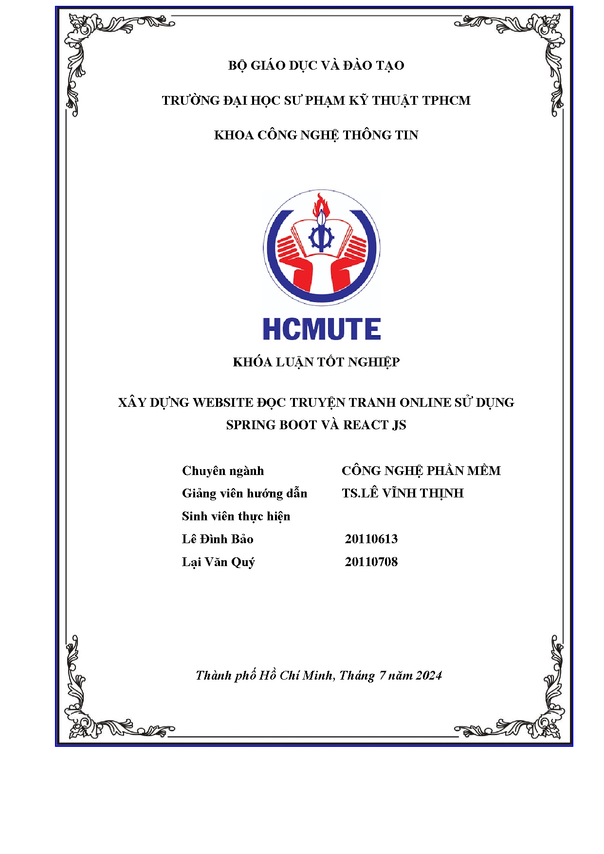 Đồ án tốt nghiệp - Xây dựng website đọc truyện tranh online sử dụng spring boot và react js