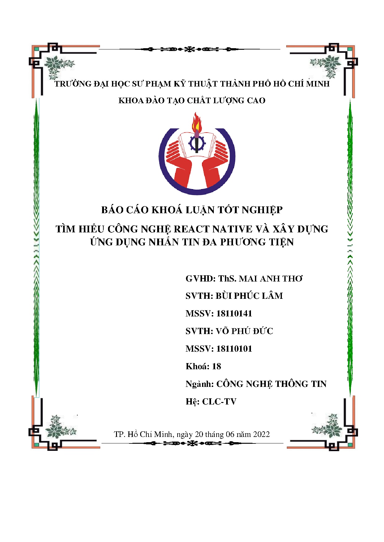 Đồ án tốt nghiệp - Tìm hiểu công nghệ react native và xây dựng ứng dụng nhắn tin đa phương tiện