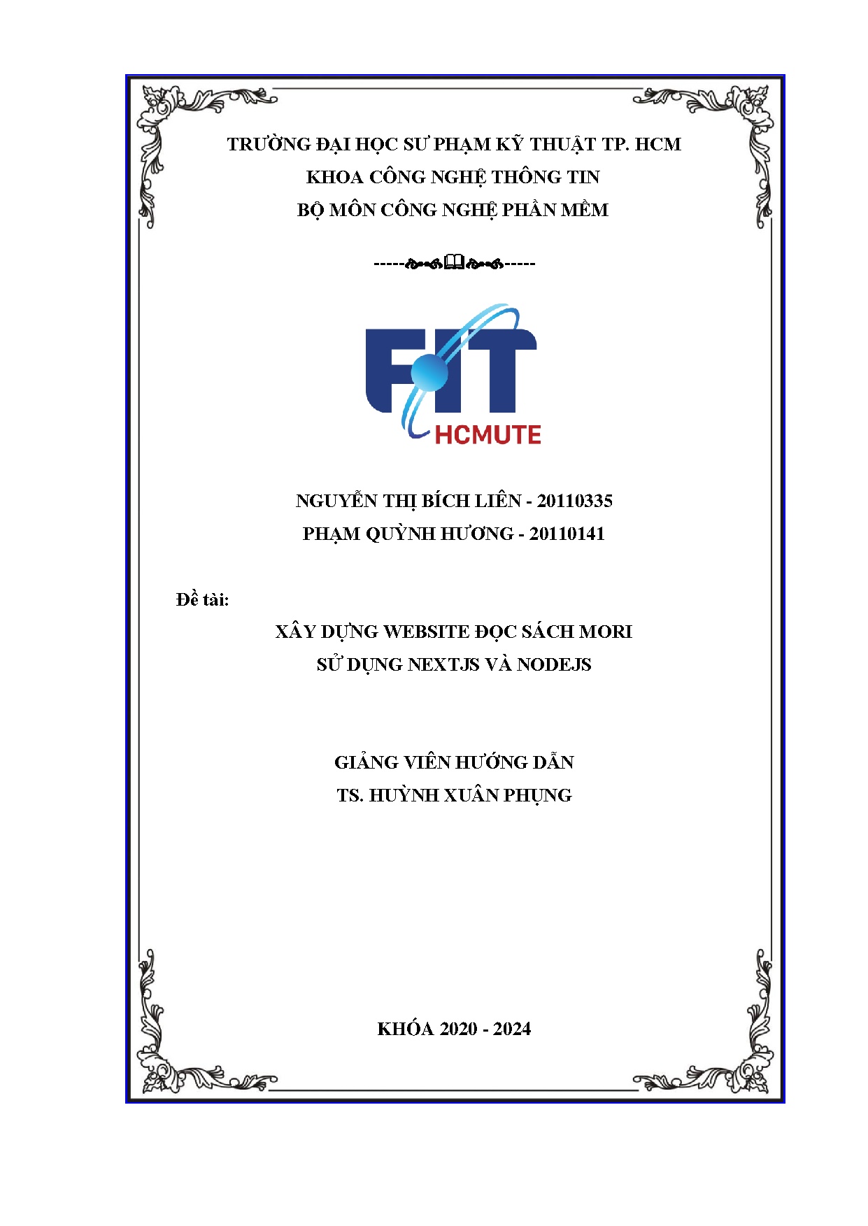 Đồ án tốt nghiệp - Xây dựng website đọc sách Mori sử dụng nextjs và nodejs