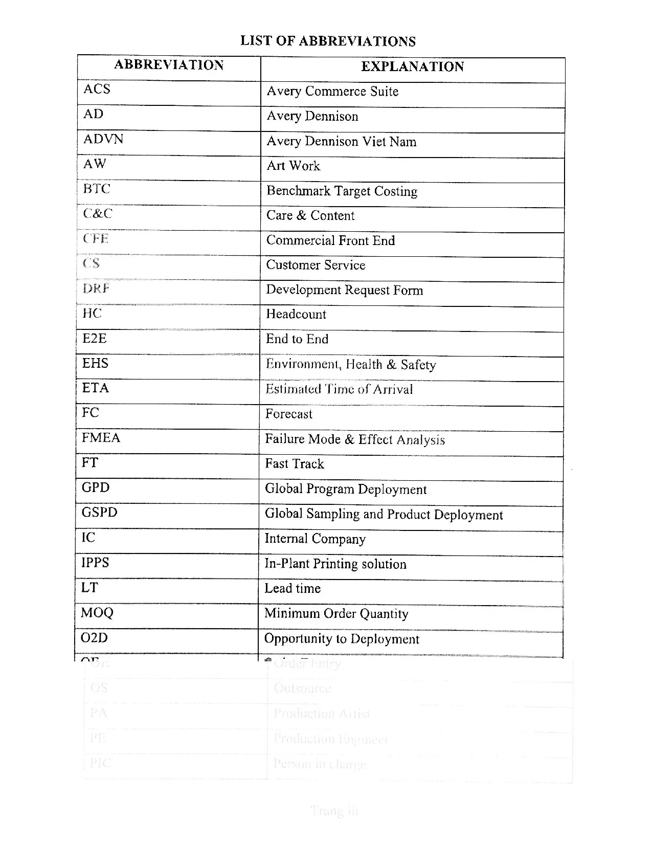 Đồ án tốt nghiệp - Monitoring and controlling the deployment project at Avery Dennison Rbis VietNam - Trang 4