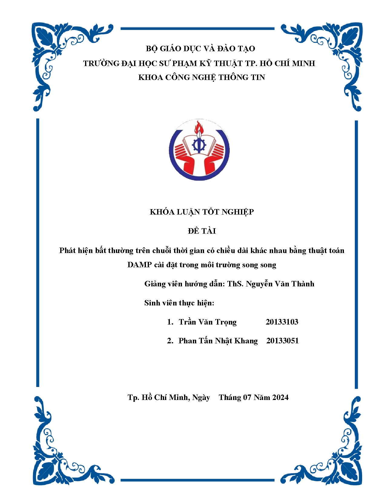 Đồ án tốt nghiệp - Phát hiện bất thường trên chuỗi thời gian có chiều dài khác nhau bằng TTDCĐTMTSS