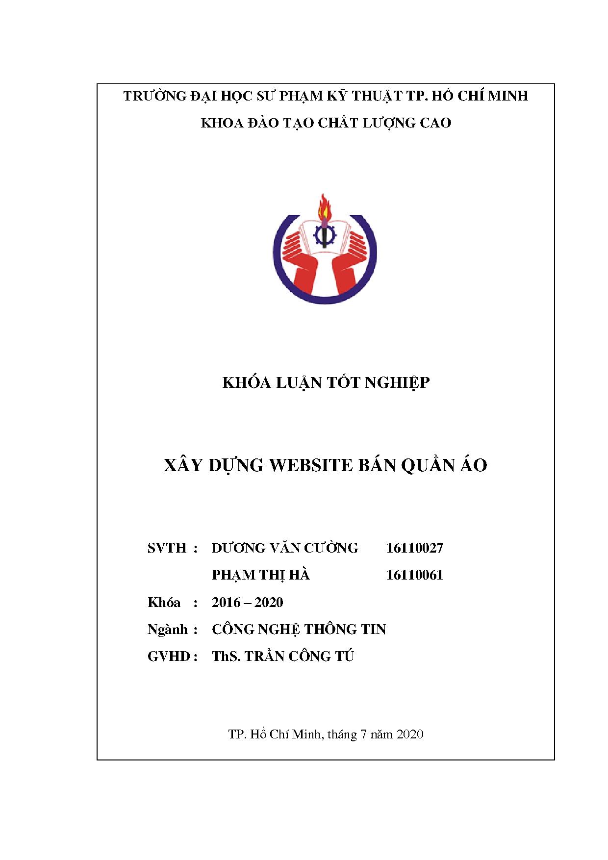 Đồ án tốt nghiệp - Xây dựng website bán quần áo