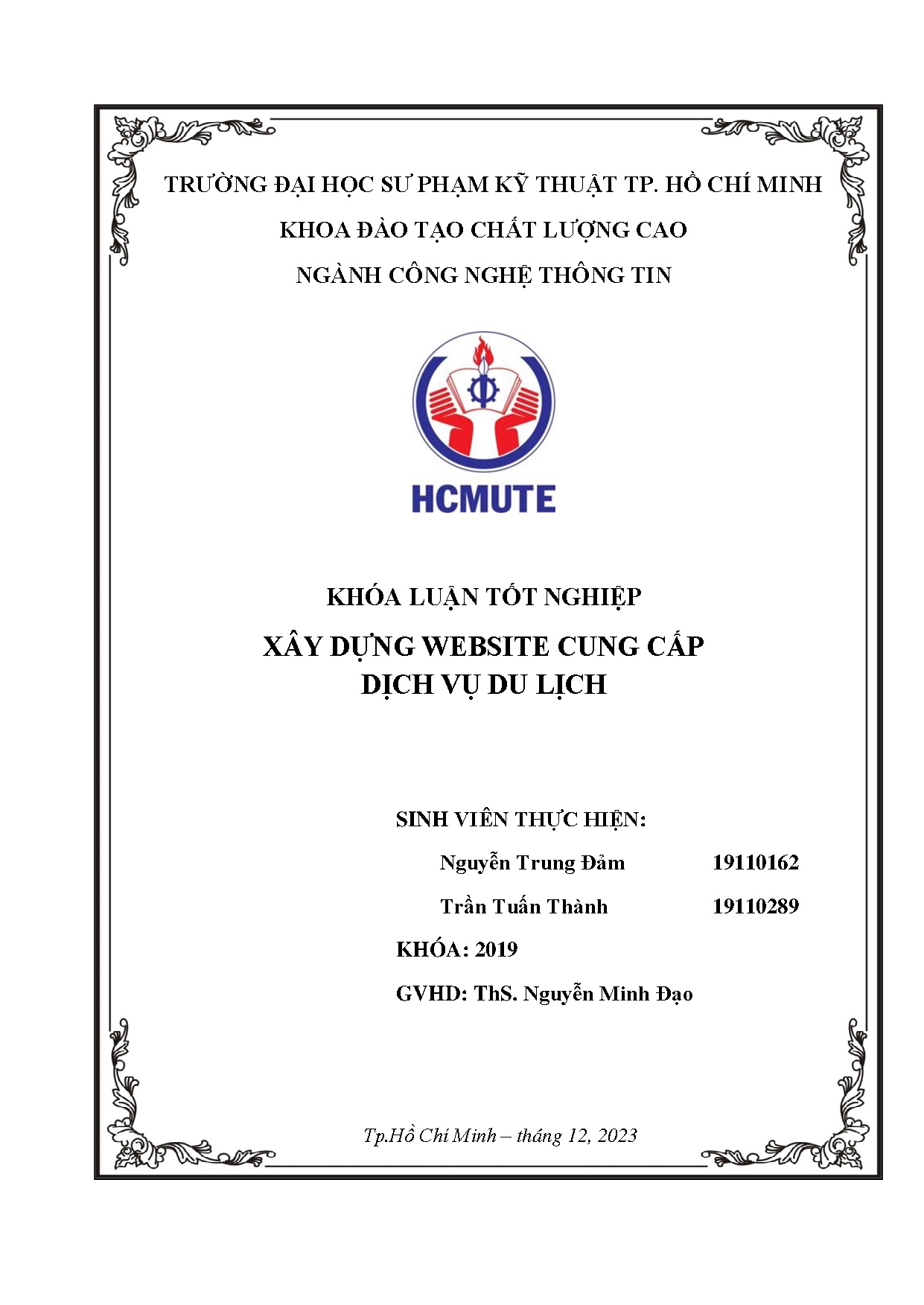 Đồ án tốt nghiệp - Xây dựng website cung cấp dịch vụ du lịch