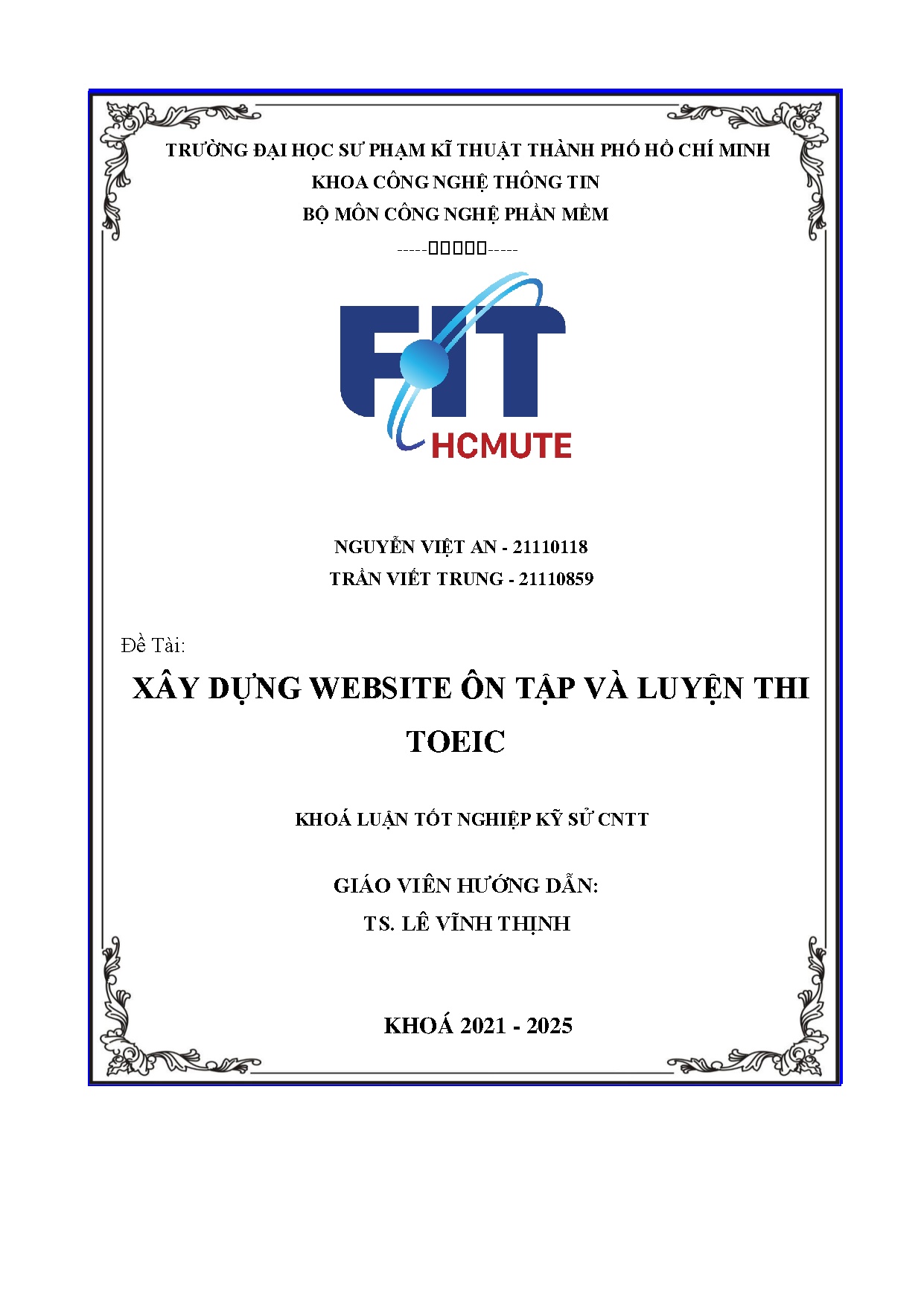 Đồ án tốt nghiệp - Xây dựng website ôn tập và luyện thi Toeic