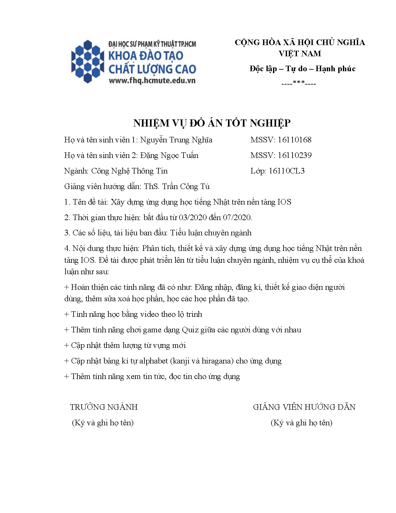 Đồ án tốt nghiệp - Xây dựng ứng dụng học tiếng nhật trên nền tảng IOS