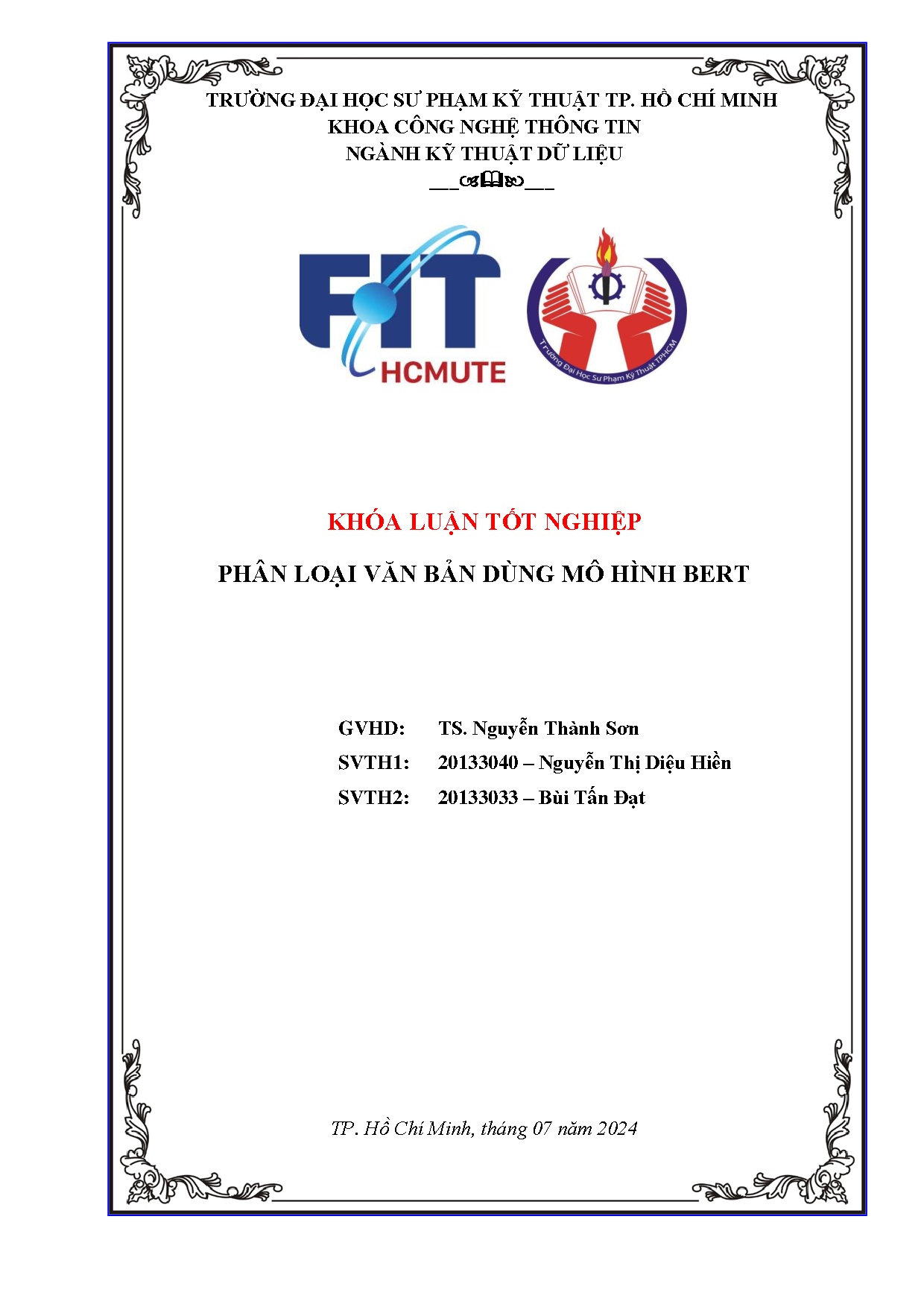 Đồ án tốt nghiệp - Phân loại văn bản dùng mô hình Bert