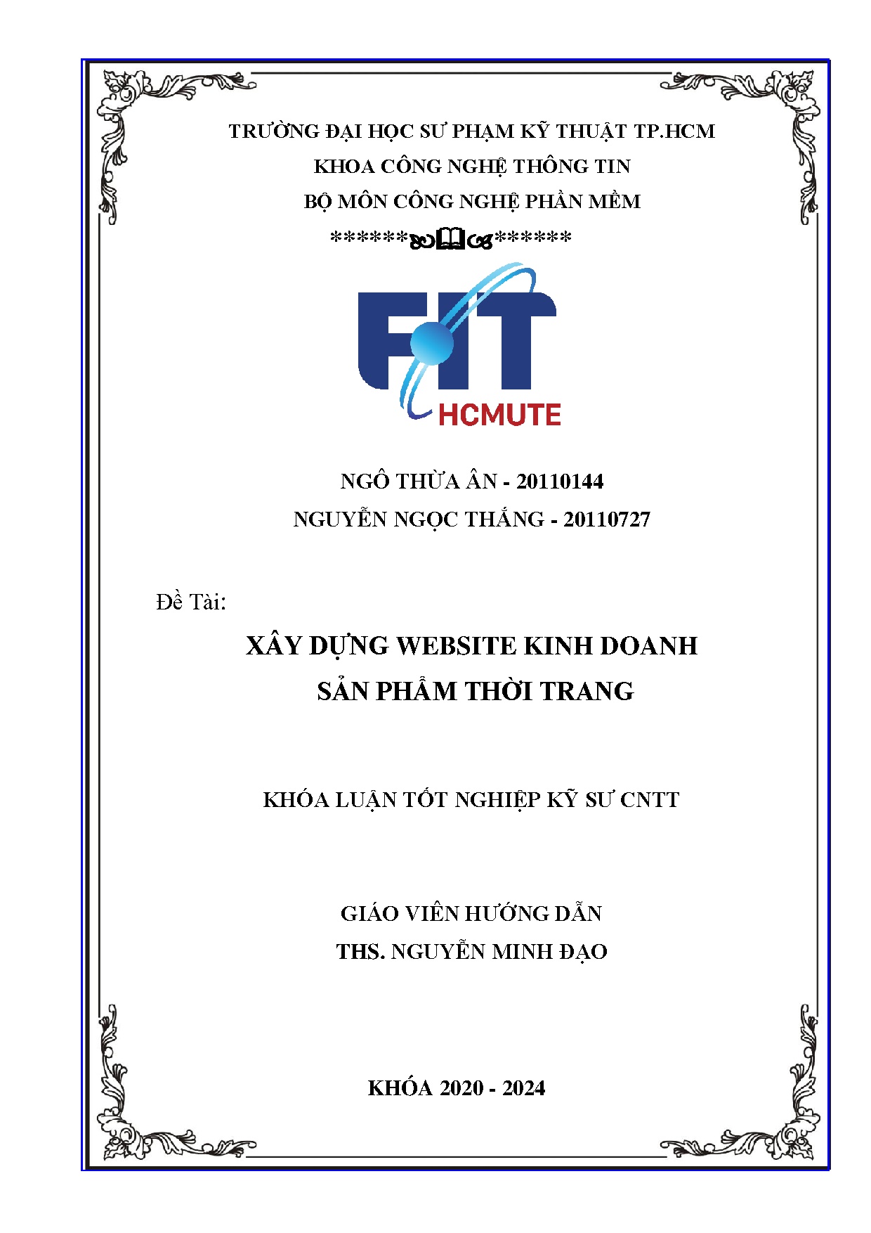 Đồ án tốt nghiệp - Xây dựng website kinh doanh sản phẩm thời trang