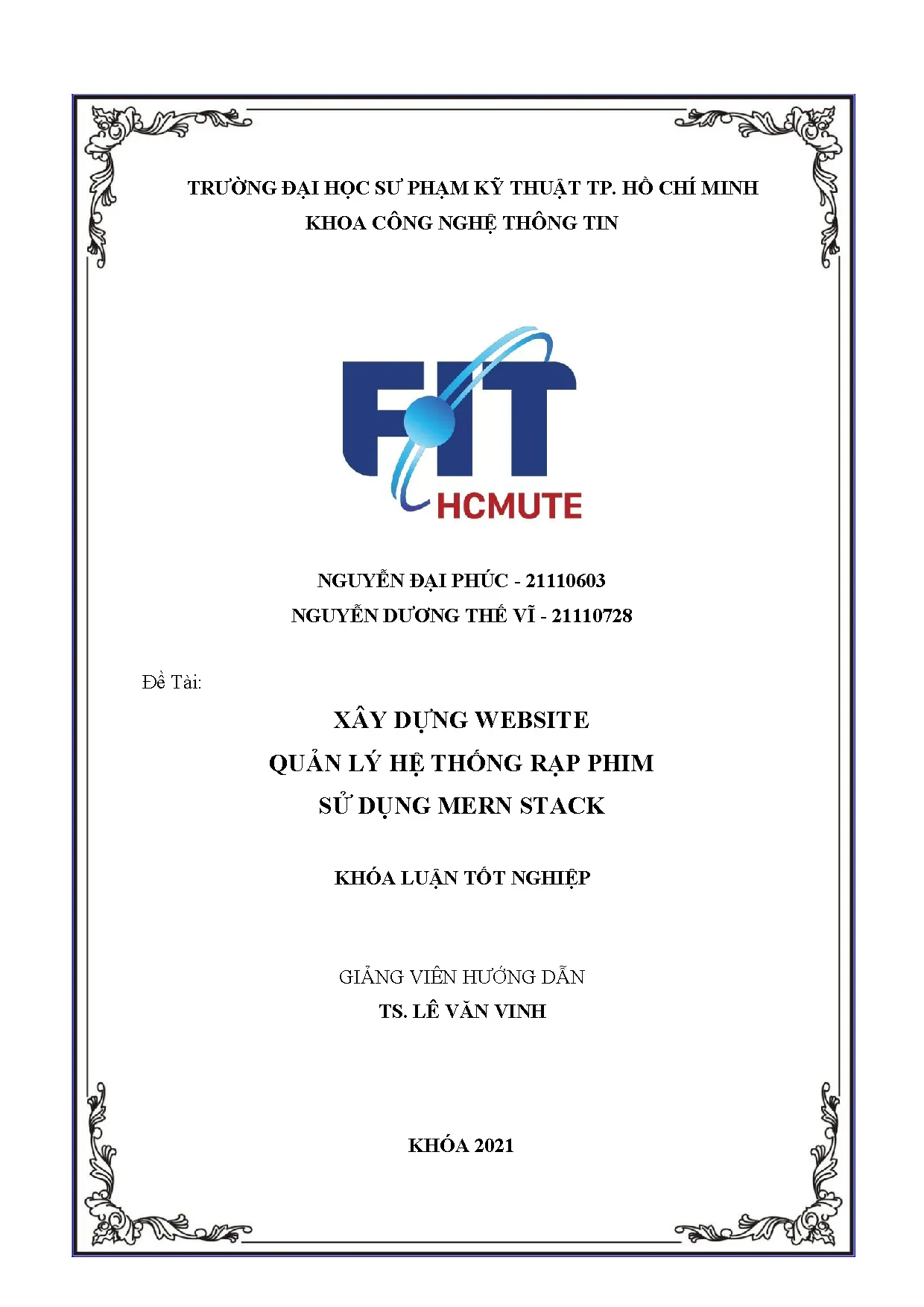 Đồ án tốt nghiệp - Xây dựng website quản lý hệ thống rạp phim sử dụng Mern Stack