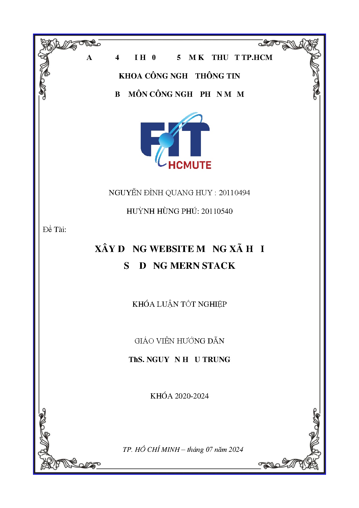 Đồ án tốt nghiệp - Xây dựng website mạng xã hội sử dụng Mern stack