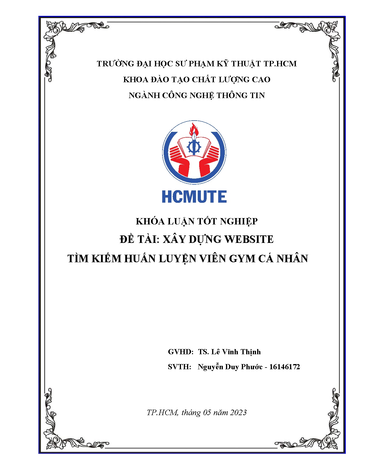 Đồ án tốt nghiệp - Xây dựng website tìm kiếm huấn luyện viên Gym cá nhân