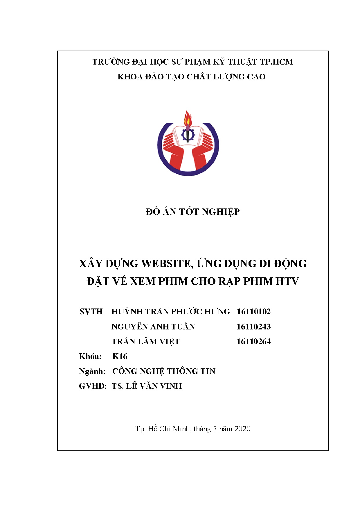 Đồ án tốt nghiệp - Xây dựng Website ứng dụng di động đặt vé xem phim cho rạp phim HTV