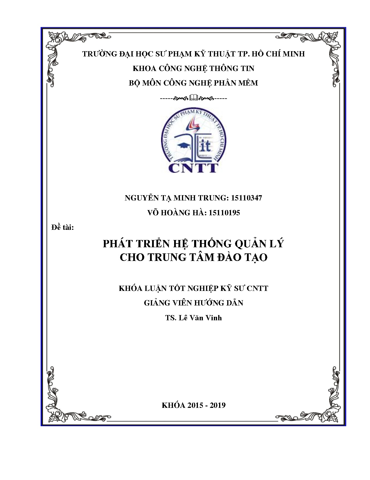 Đồ án tốt nghiệp - Phát triển hệ thống quản lý cho trung tâm đào tạo