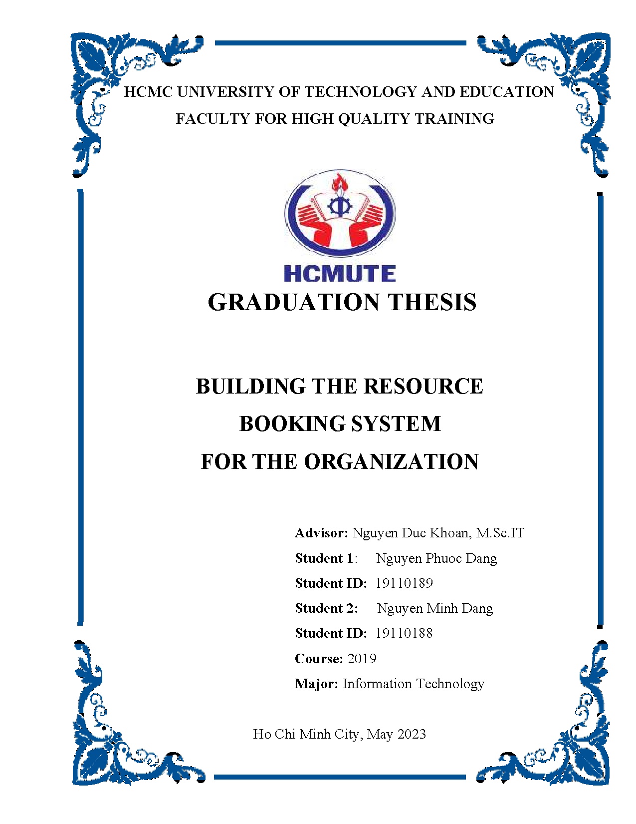 Đồ án tốt nghiệp - Building the resource booking system for the organization