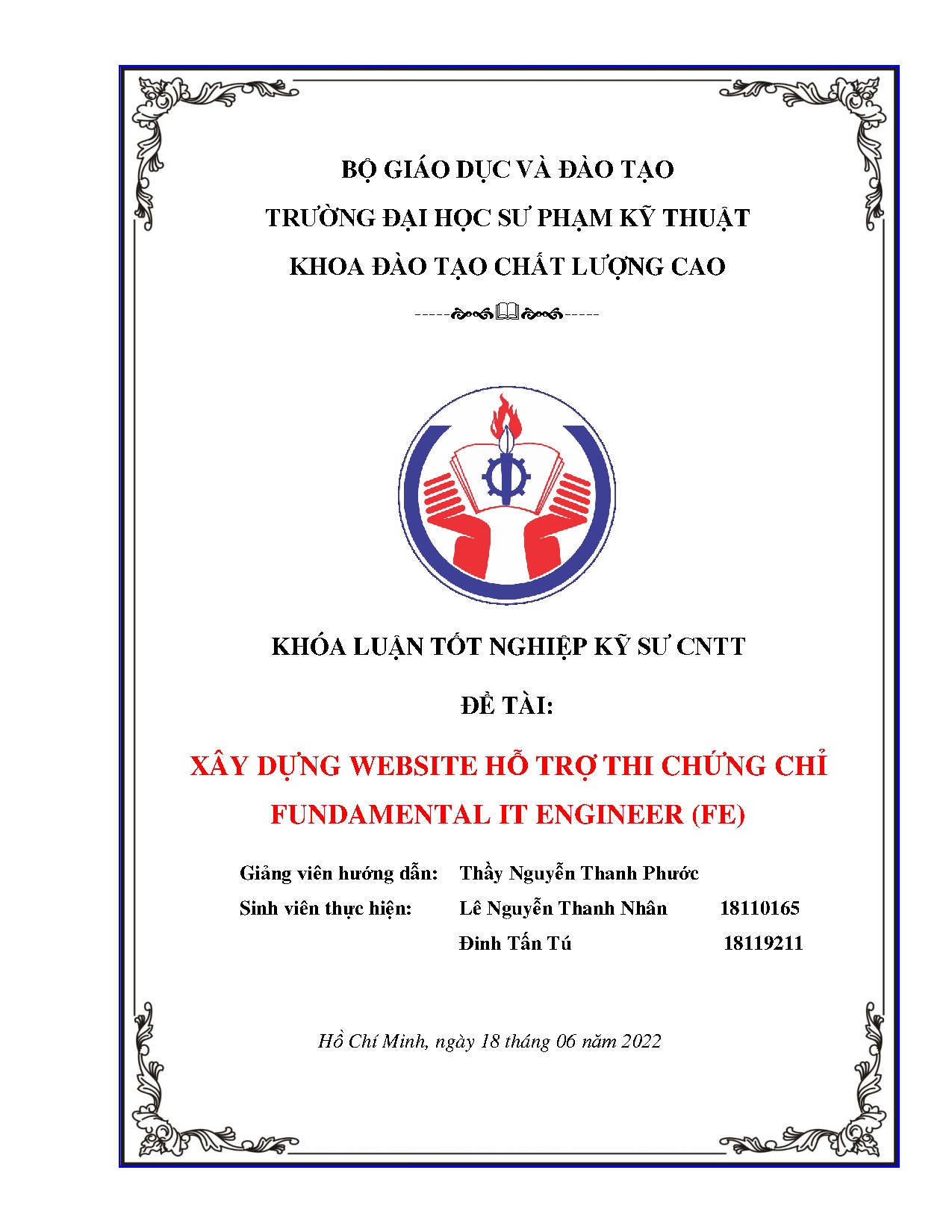Đồ án tốt nghiệp - Xây dựng Website hỗ trợ thi chứng chỉ Fundamental IT Engineer (FE)