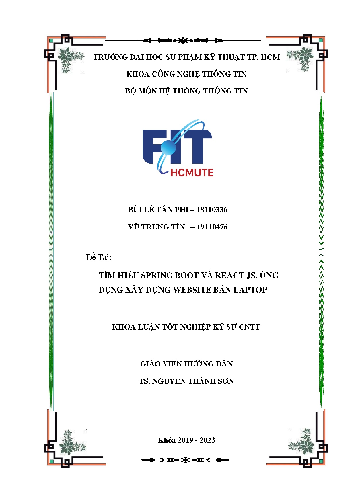 Đồ án tốt nghiệp - Tìm hiểu Spring Boot và React JS. ứng dụng xây dựng Website bán Laptop