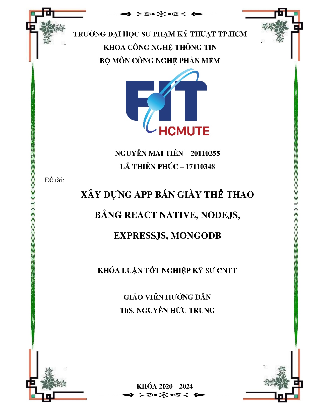 Đồ án tốt nghiệp - Xây dựng app bán giày thể thao bằng react native, nodejs, expressjs, mongodb
