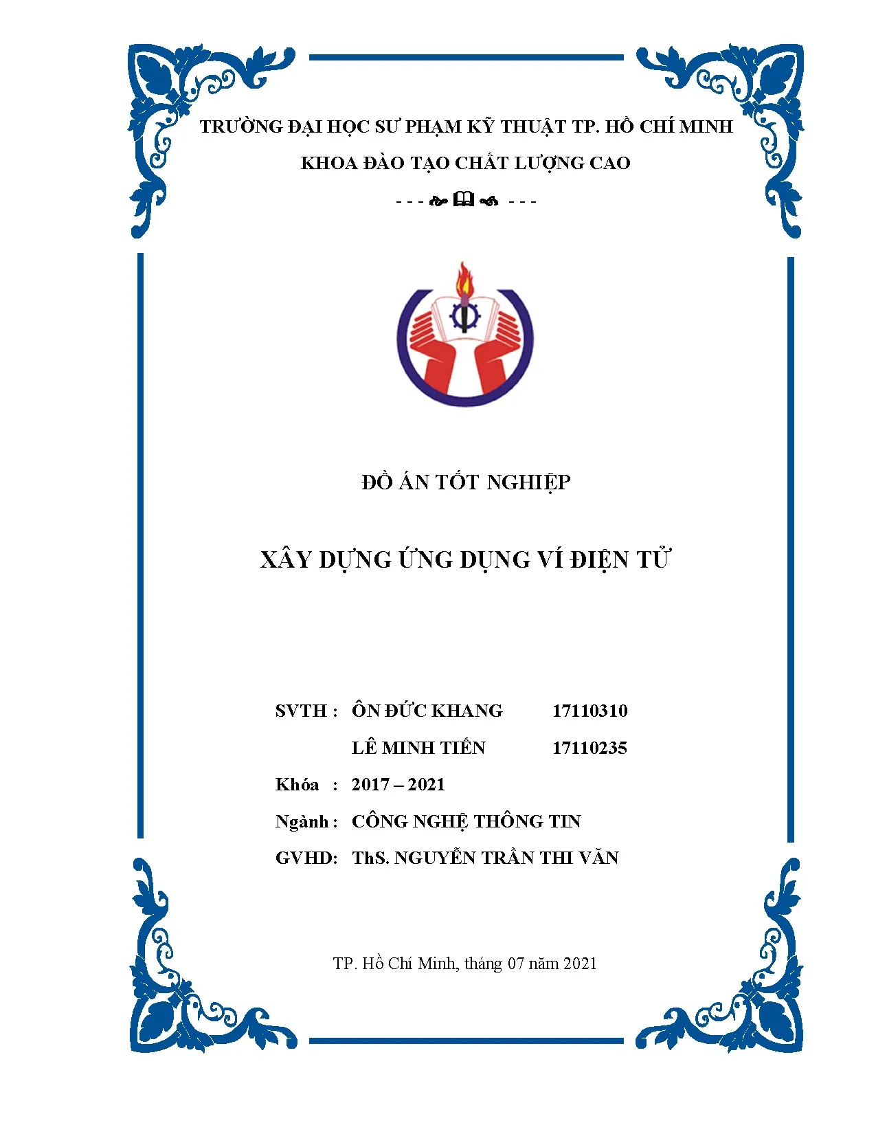 Đồ án tốt nghiệp - Xây dựng ứng dụng ví điện tử: Đồ án tốt nghiệp Khoa Đào tạo chất lượng cao NCNTT