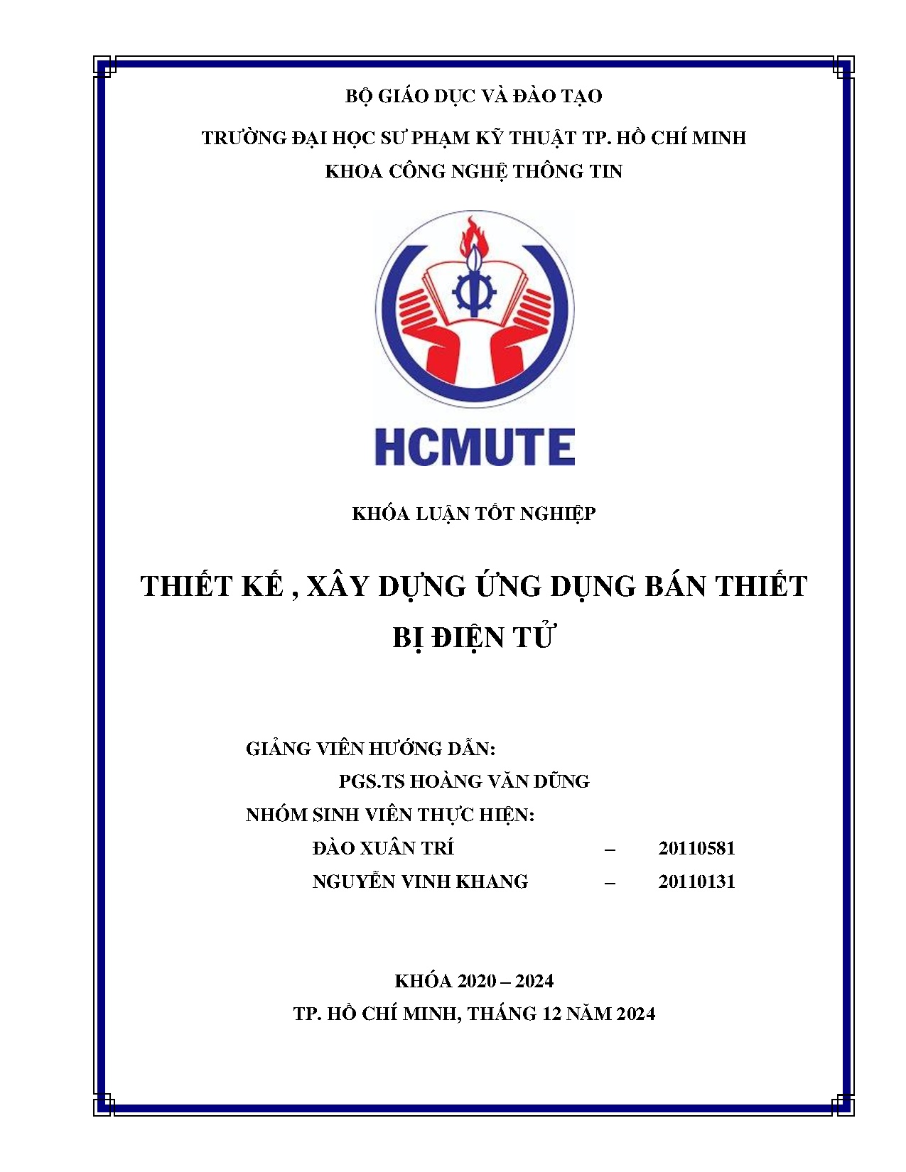 Đồ án tốt nghiệp - Thiết kế, xây dựng ứng dụng bán thiết bị điện tử