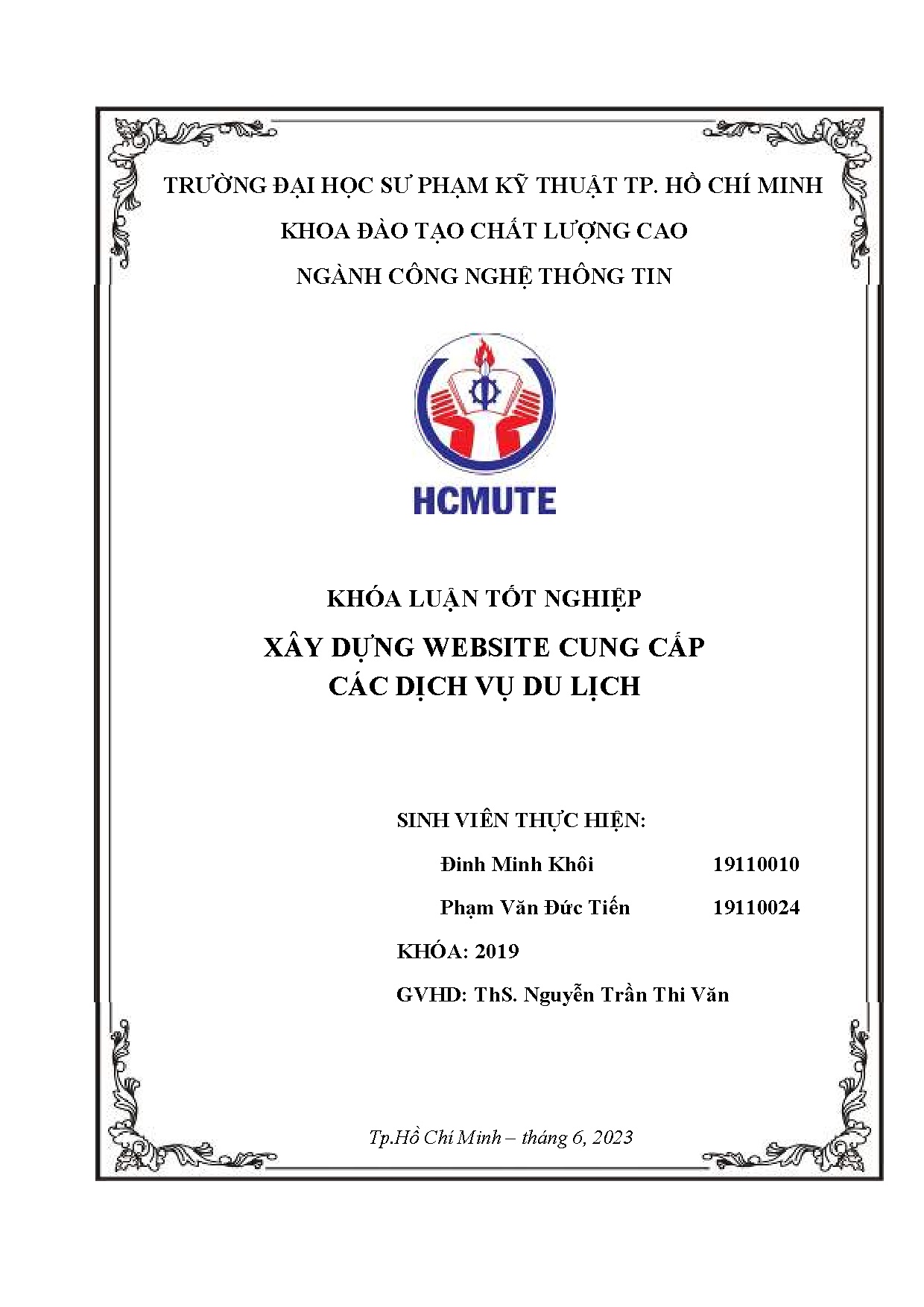 Đồ án tốt nghiệp - Xây dựng website cung cấp các dịch vụ du lịch