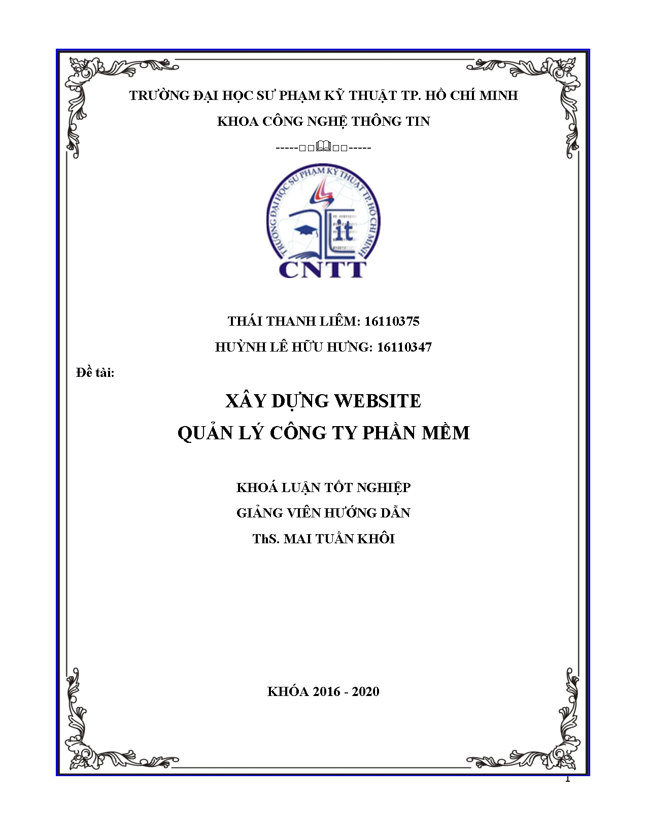 Đồ án tốt nghiệp - Xây dựng website quản lý Công ty phần mềm