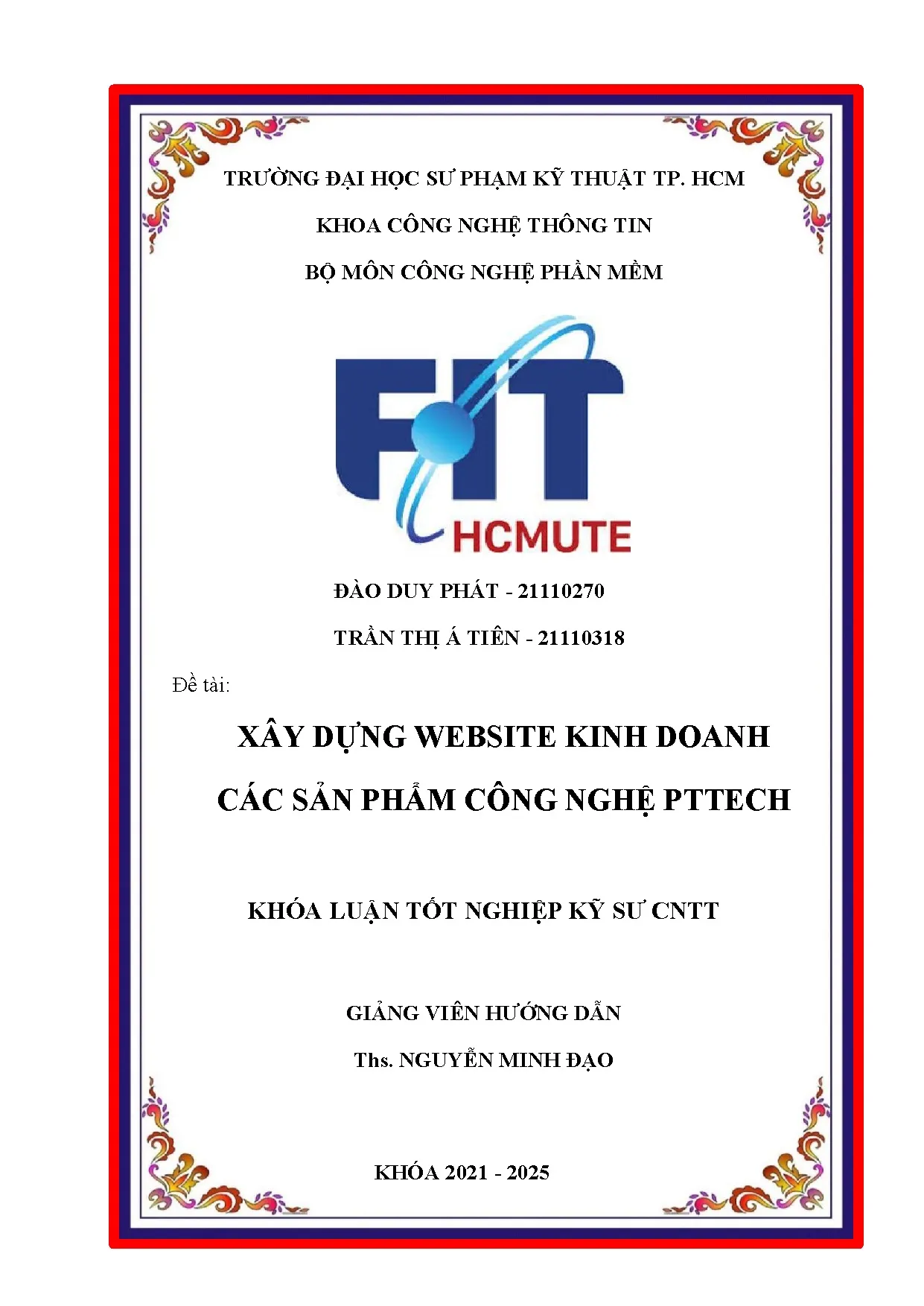 Đồ án tốt nghiệp - Xây dựng Website kinh doanh các sản phẩm công nghệ PTTech - Trang 2