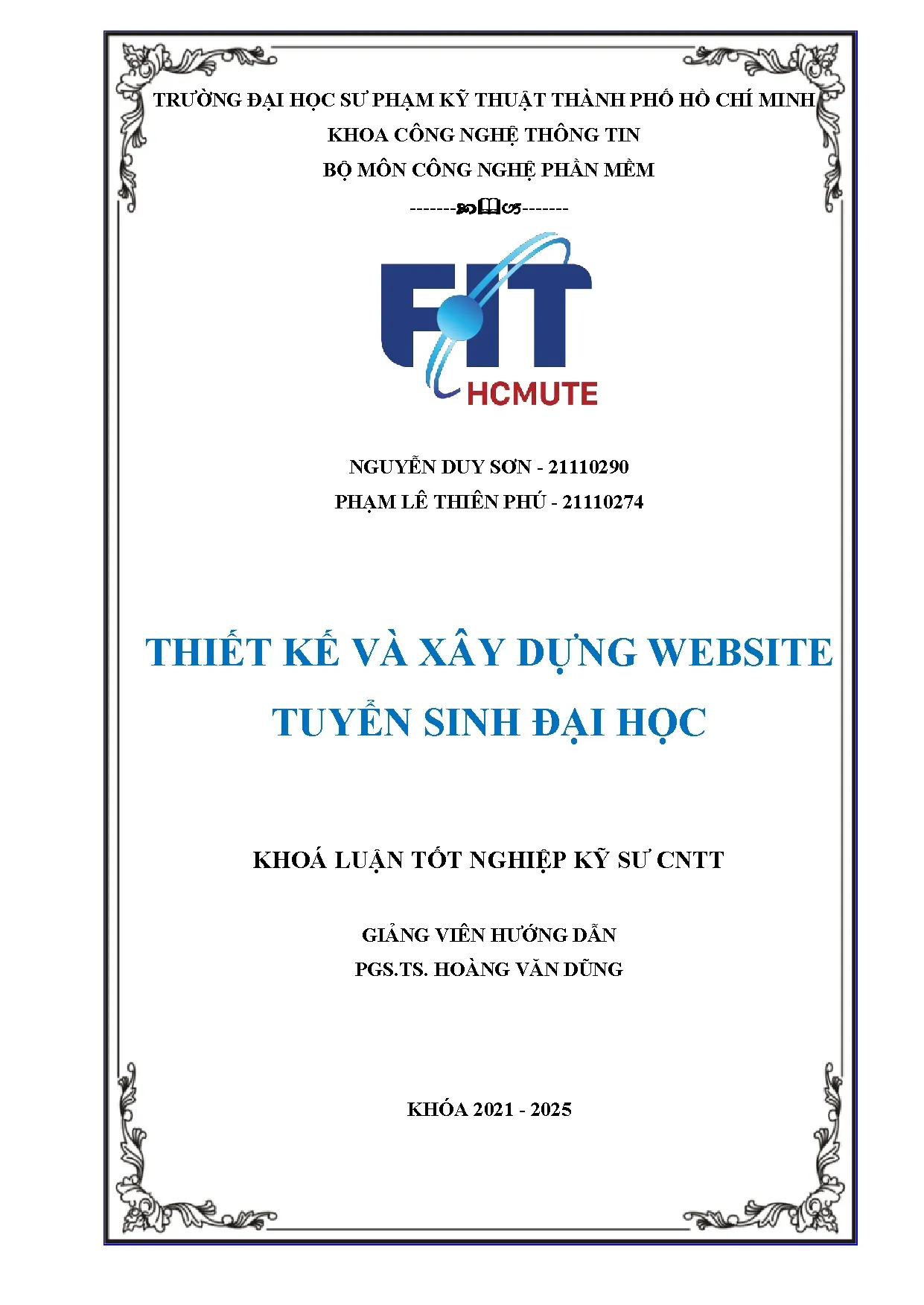 Đồ án tốt nghiệp - Thiết kế và xây dựng website tuyển sinh đại học.