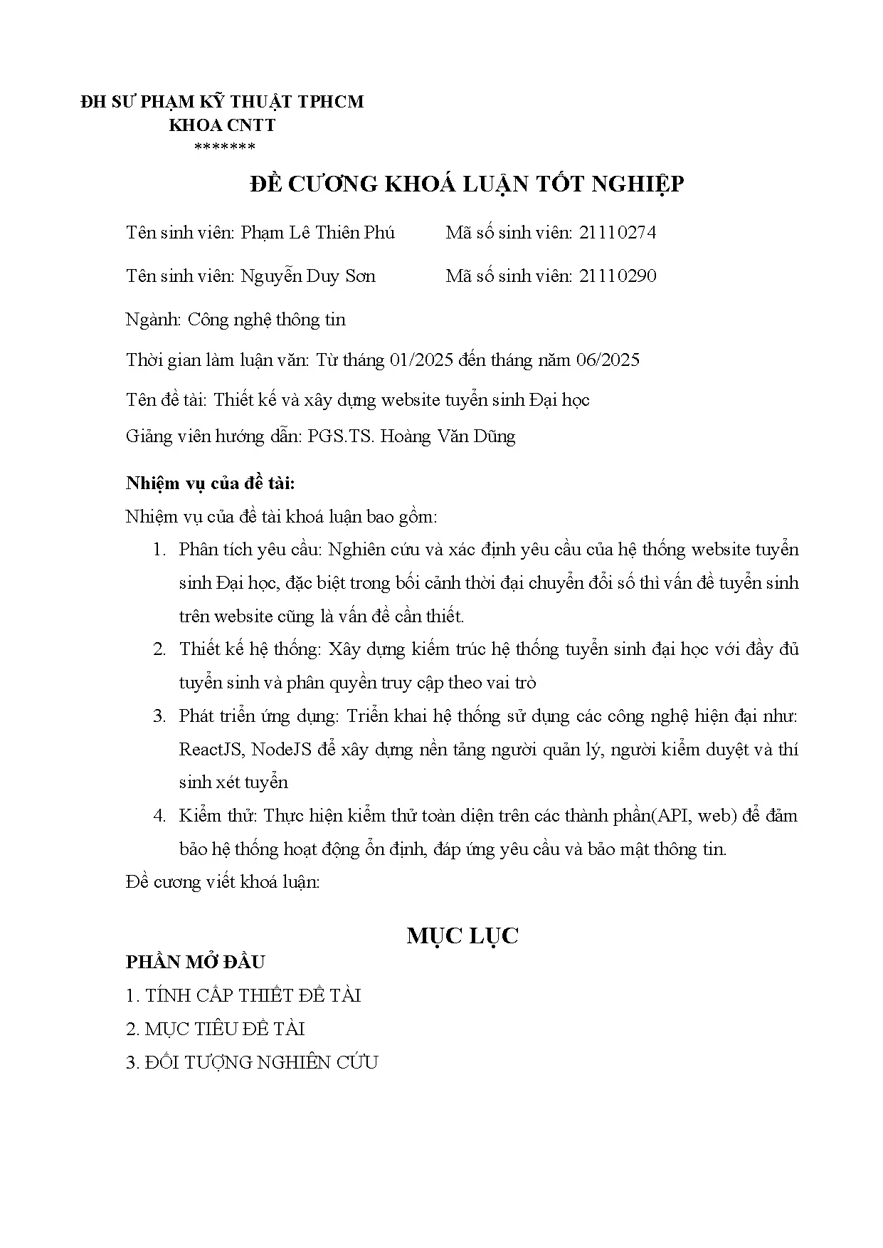 Đồ án tốt nghiệp - Thiết kế và xây dựng website tuyển sinh đại học. - Trang 3