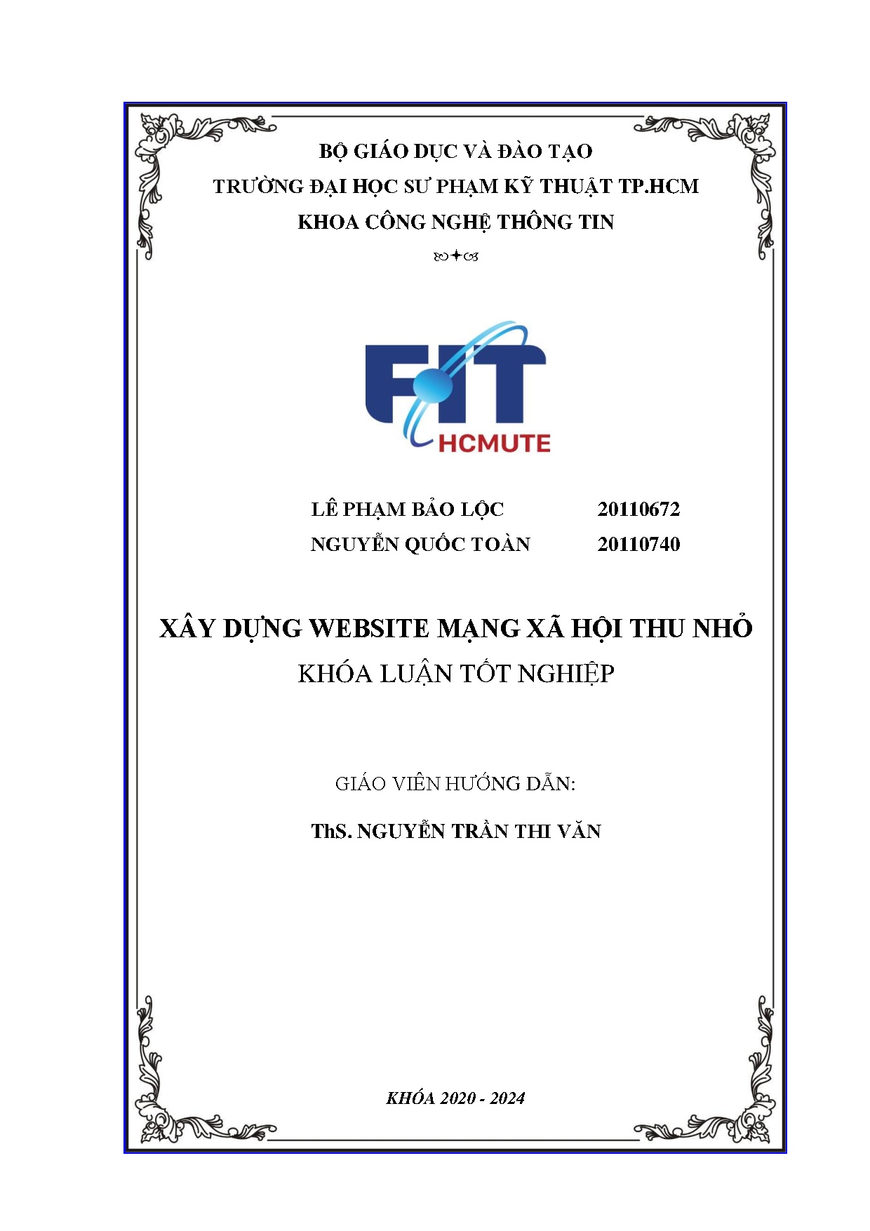 Đồ án tốt nghiệp - Xây dựng website mạng xã hội thu nhỏ