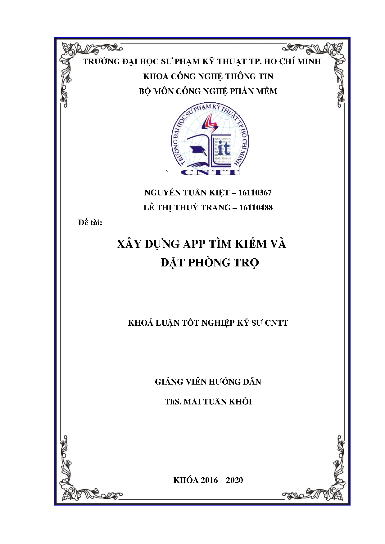 Đồ án tốt nghiệp - Xây dựng app tìm kiếm và đặt phòng trọ