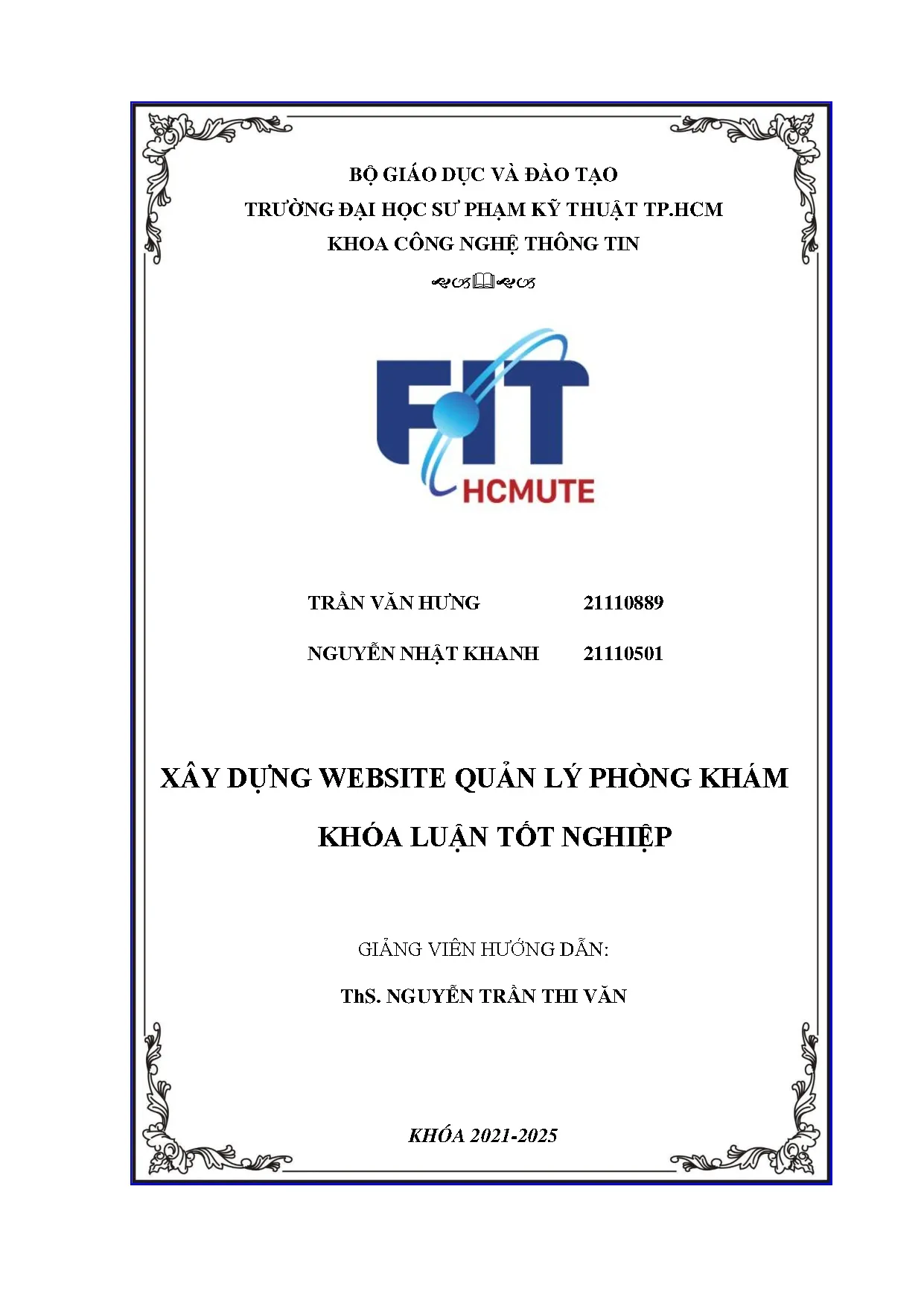 Đồ án tốt nghiệp - Xây dựng Website quản lý phòng khám