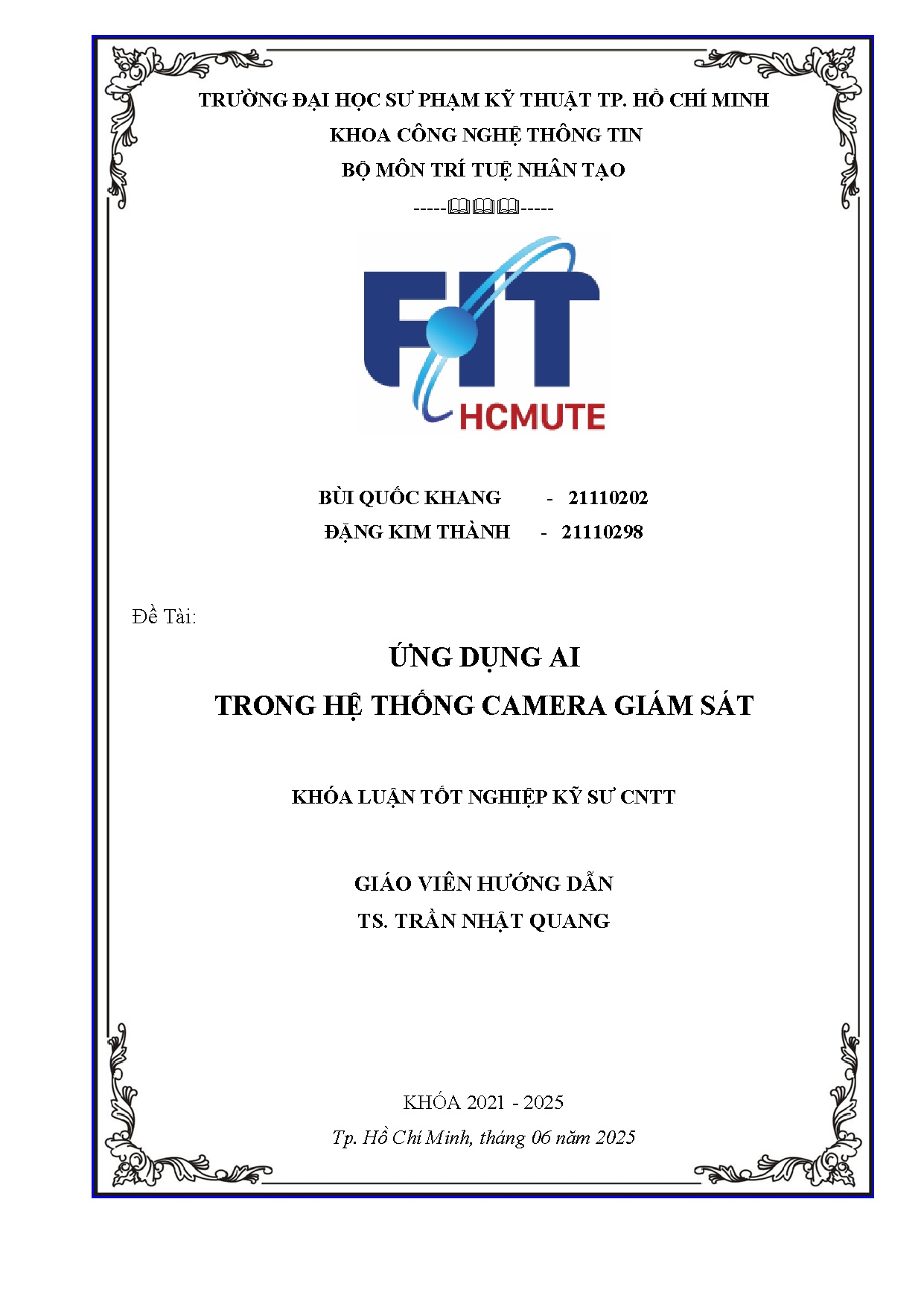 Đồ án tốt nghiệp - Ứng dụng AI trong hệ thống camera giám sát