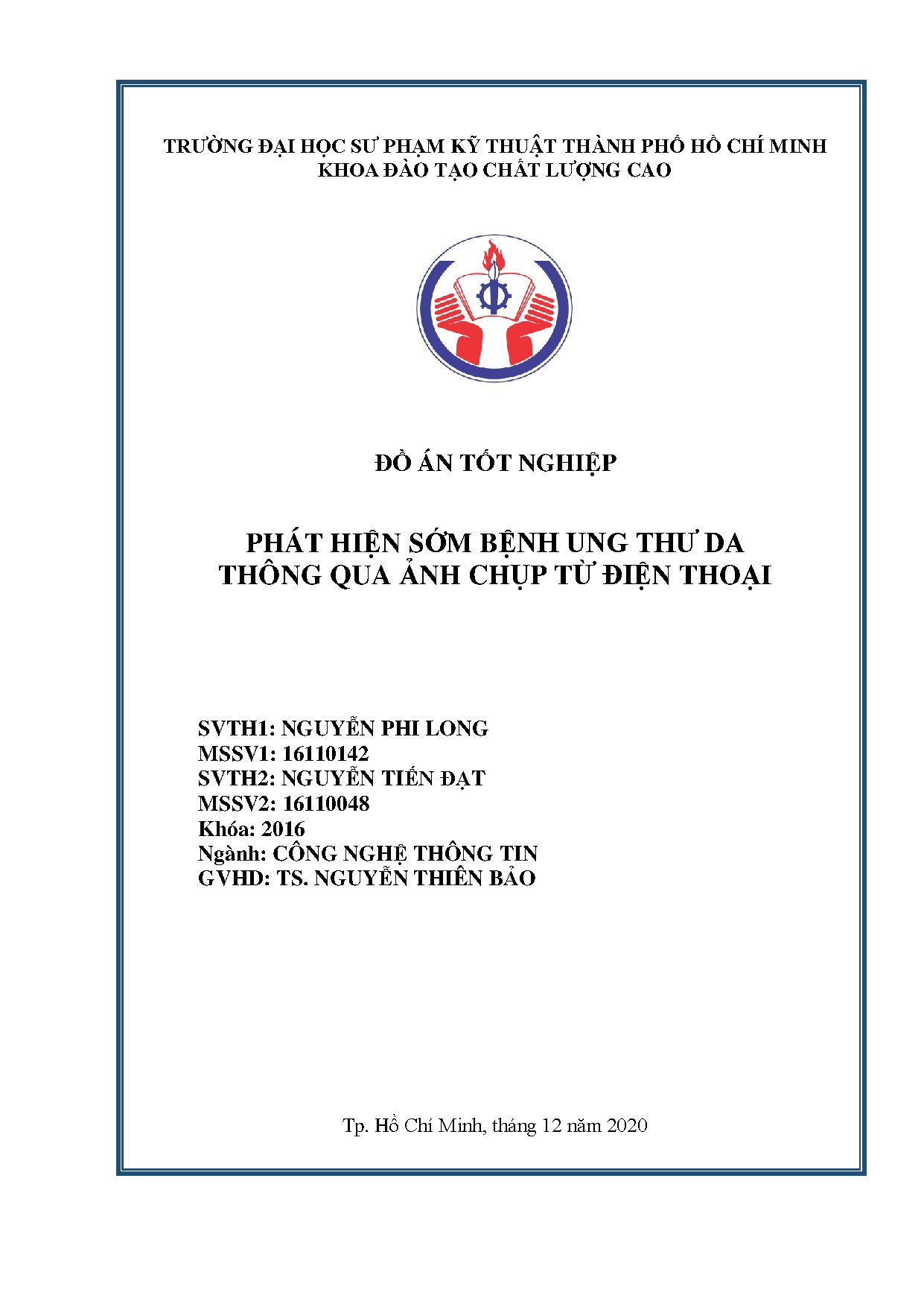 Đồ án tốt nghiệp - Phát hiện sớm bệnh ung thư da thông qua ảnh chụp từ điện thoại