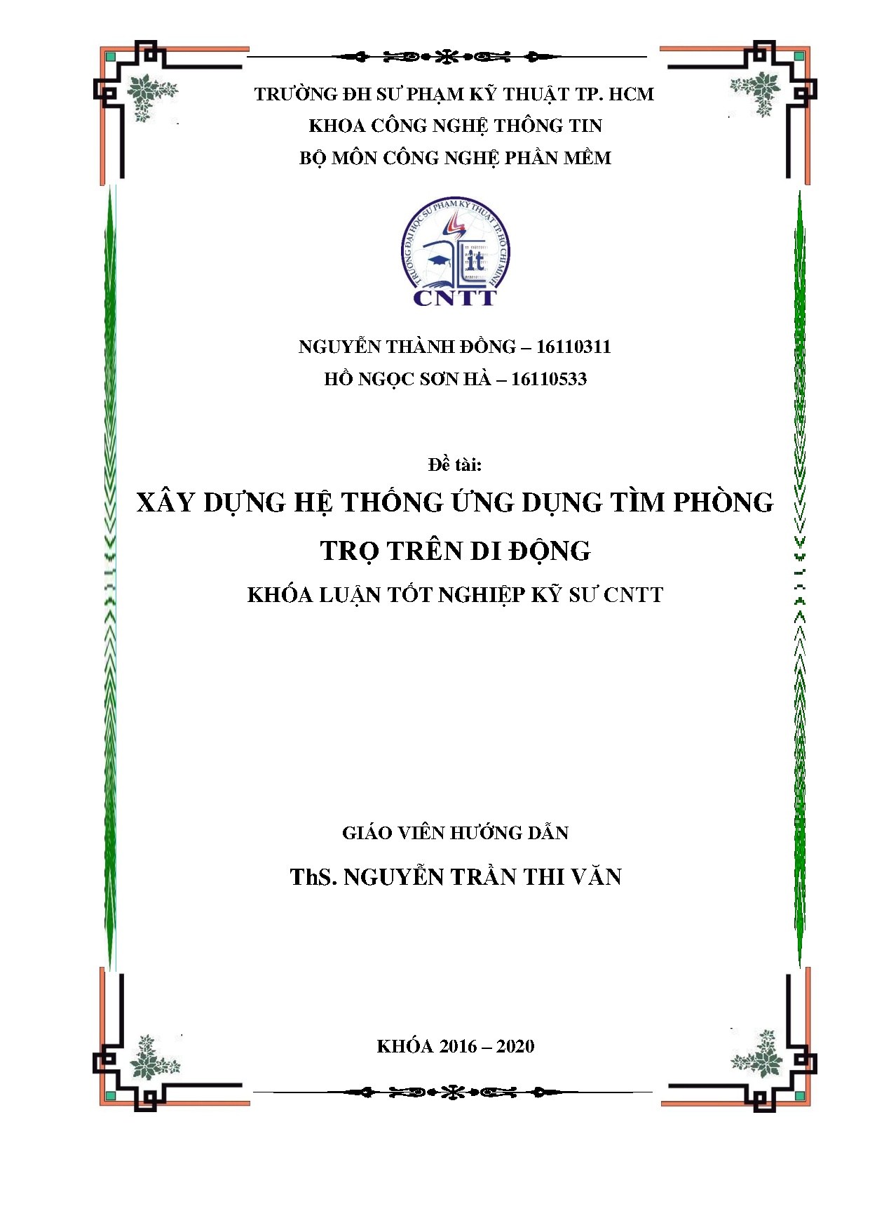 Đồ án tốt nghiệp - Xây dựng hệ thống ứng dụng tìm phòng trọ trên di động
