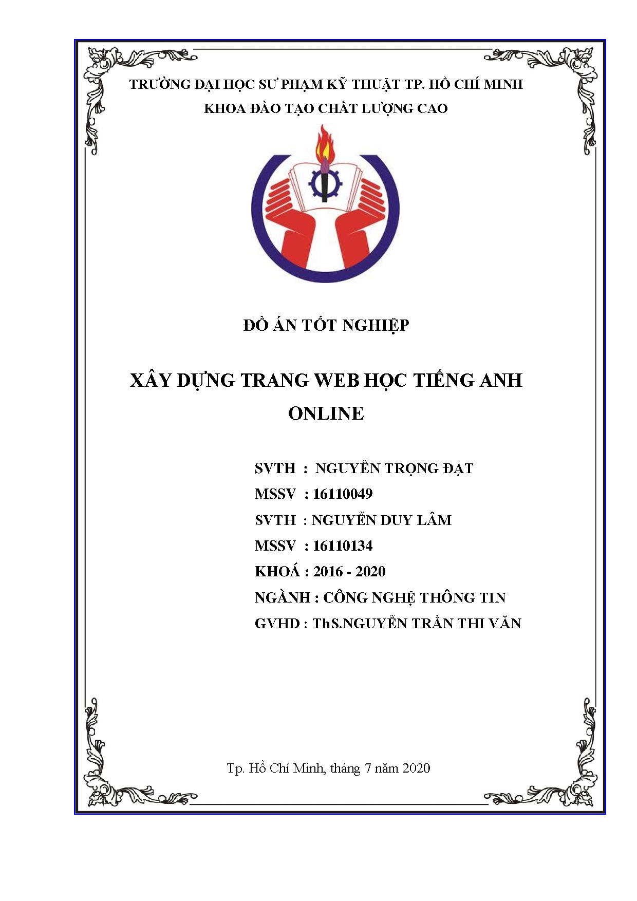 Đồ án tốt nghiệp - Xây dựng trang web học tiếng Anh online
