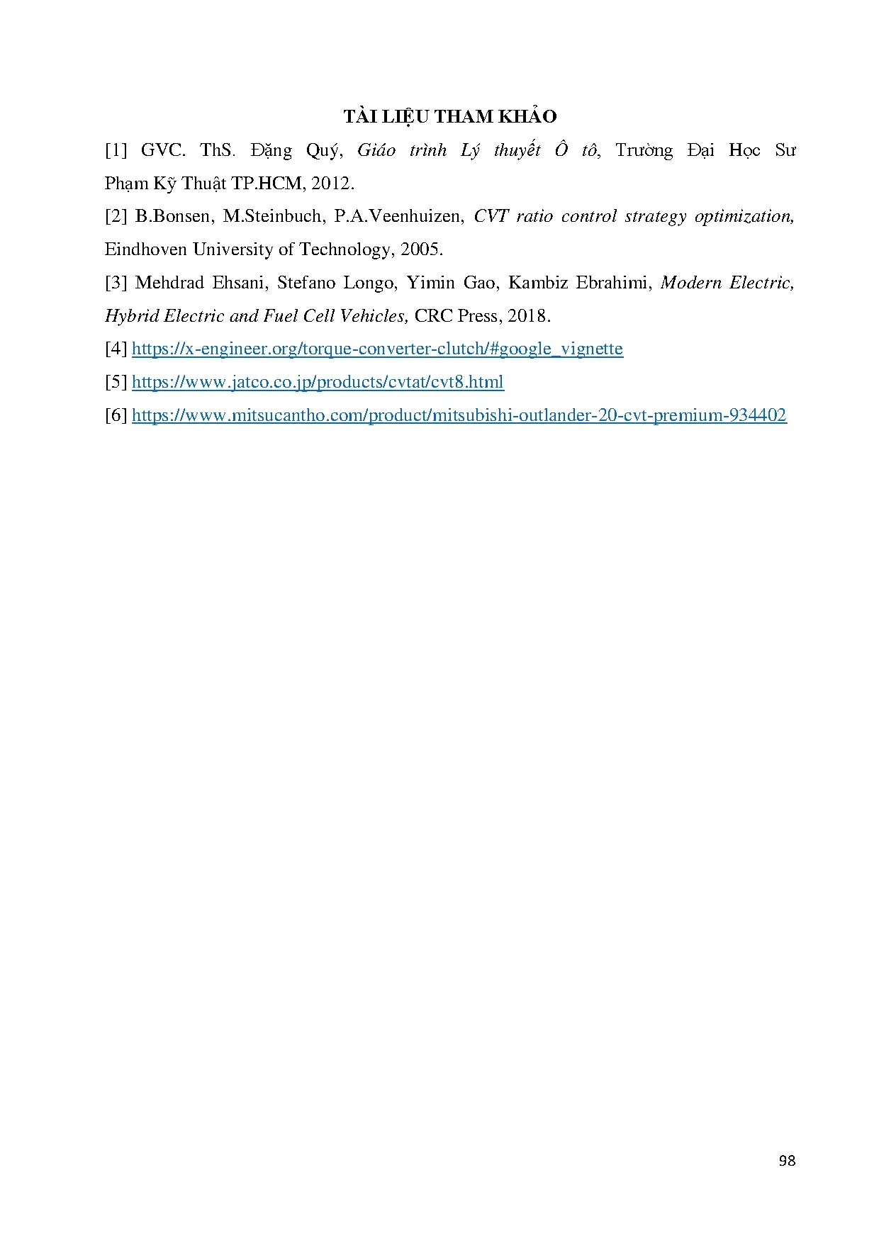 Đồ án tốt nghiệp - Tìm hiểu và mô phỏng hệ thống truyền lực xe Mitsubishi Outlander 2021 2.0L - Trang 109