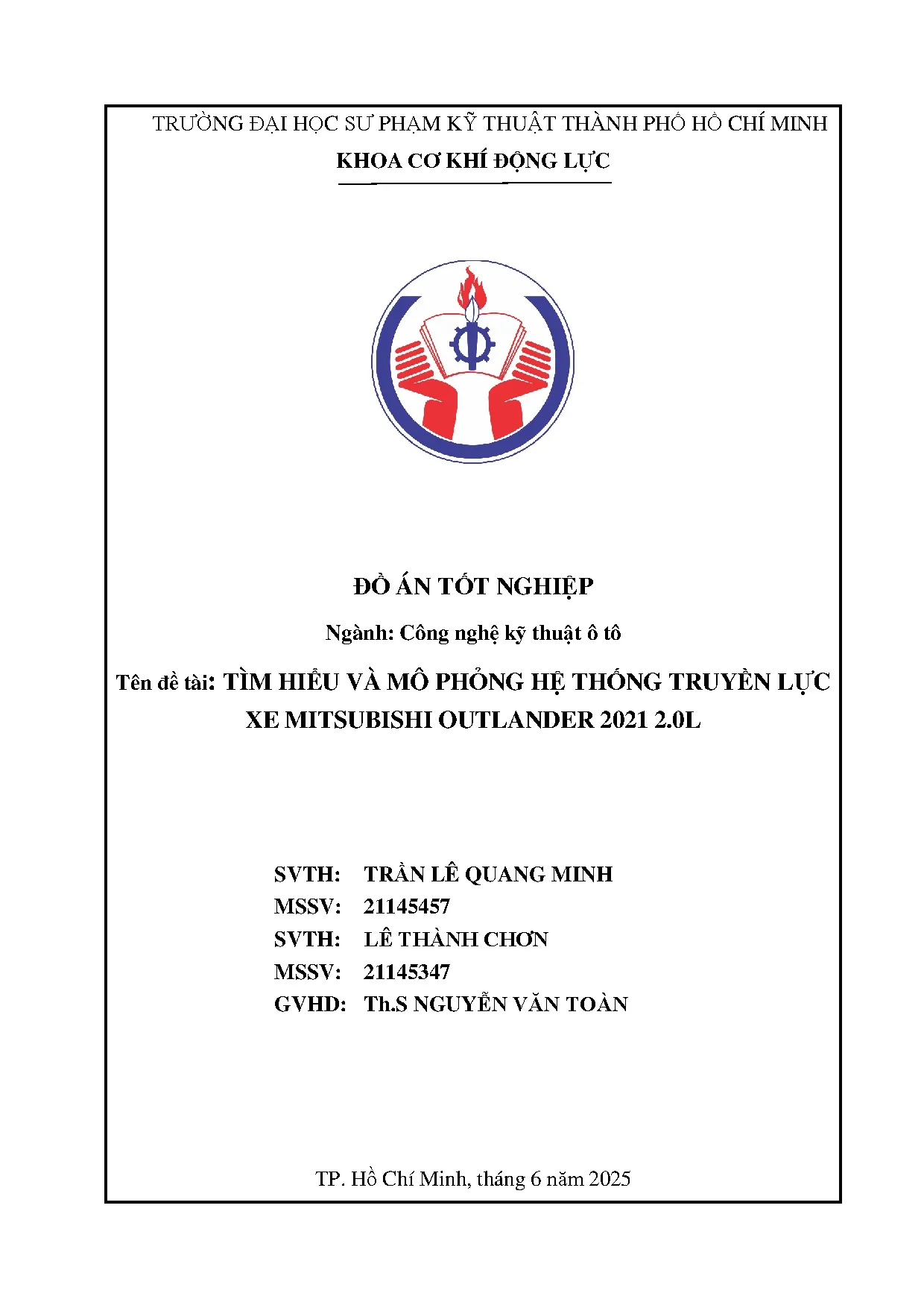 Đồ án tốt nghiệp - Tìm hiểu và mô phỏng hệ thống truyền lực xe Mitsubishi Outlander 2021 2.0L - Trang 2