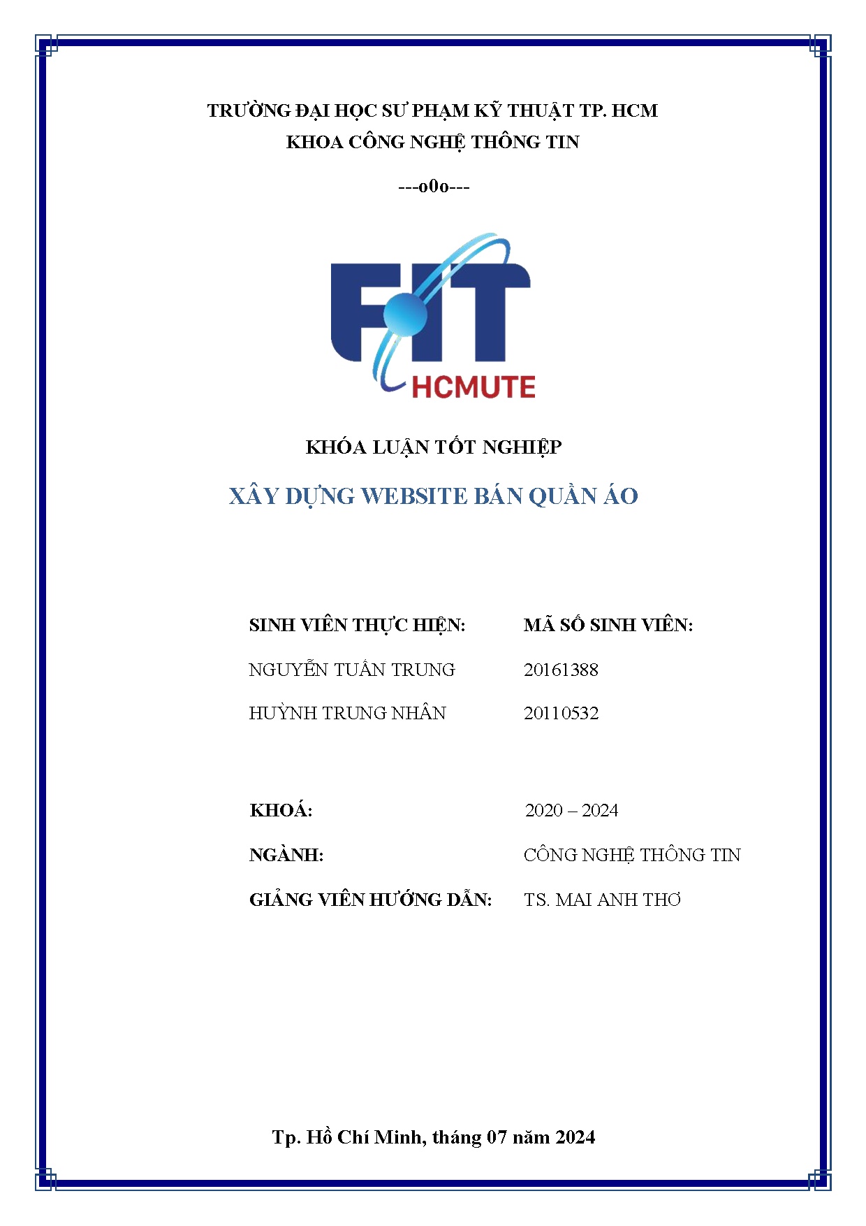 Đồ án tốt nghiệp - Xây dựng website bán quần áo